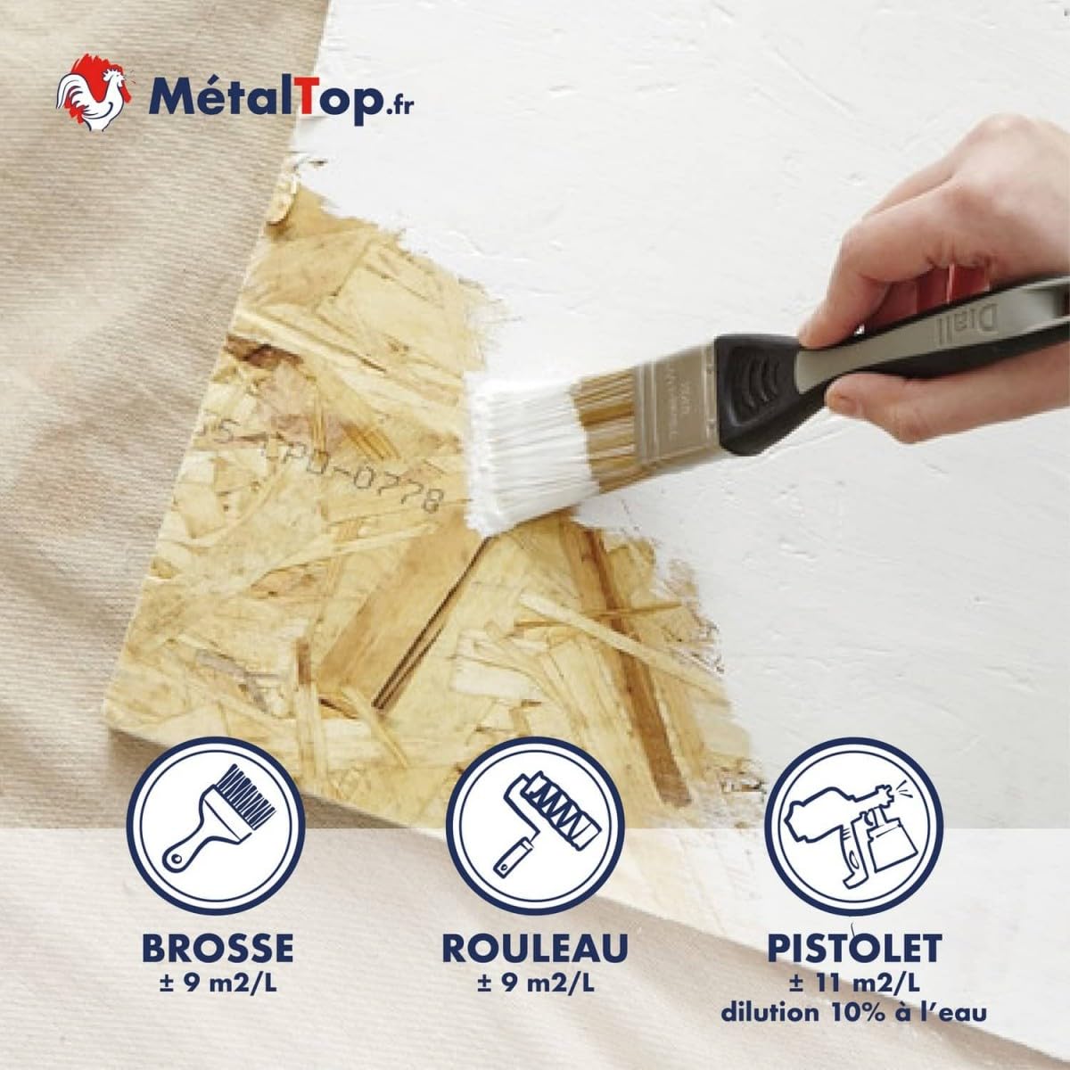 Metaltop - Appret Bois - Gris anthracite - RAL 7016-1 L - Sous-couche d'adhérence pour bois difficiles