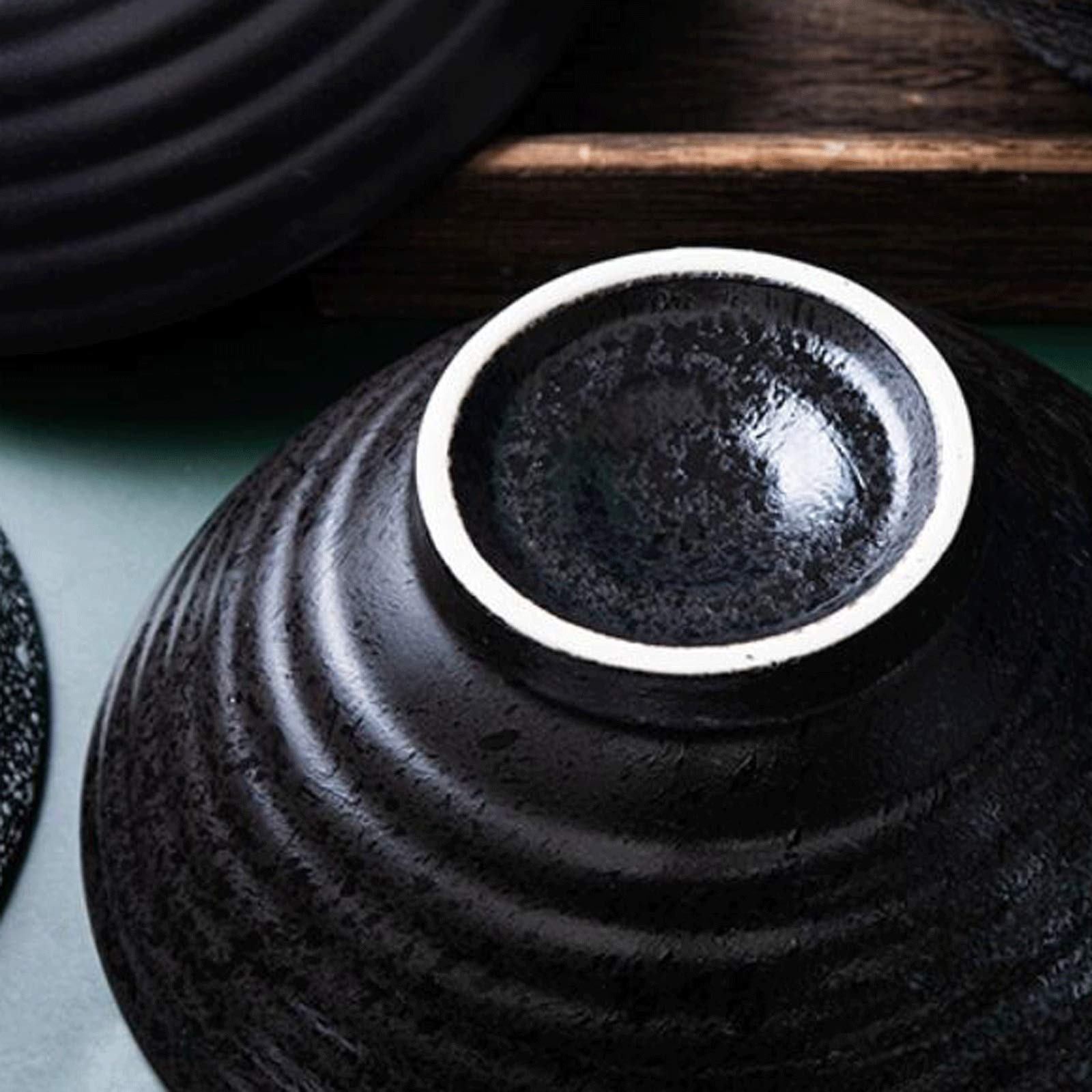 Teller- und Schüssel-Sets, Keramik-Reisschüssel für den Haushalt, 23,8 x 9,6 cm, Suppenschüssel mit großem Fassungsvermögen, Ramen-Schüssel, Restaurantgeschirr, Nudel-Re