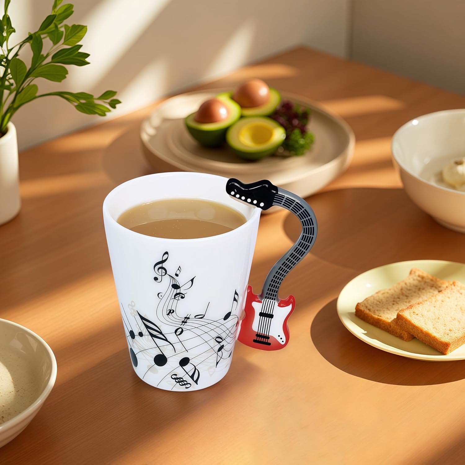 Guitar Mug Guitar Coffee Mug Gift for Guitar Players Musician - 13.5 oz Guitar Cup Gifts for Music Lovers - Music Coffee Mugs Birthday Christmas Gifts for Men Women (Red) - Image 4