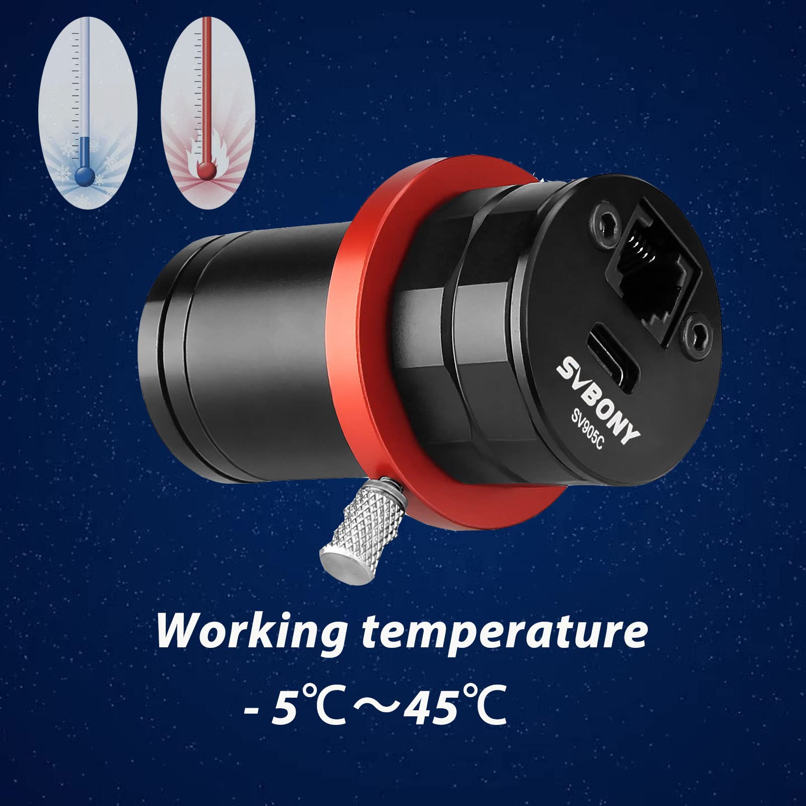 SVBONY SV905C - Telecamera guida da 1,23 MP, sensore CMOS da 1,23 MP, fotocamera per astrofotografia USB 2.0 con rivestimento AR, per navigazione autonoma e astrofotografia