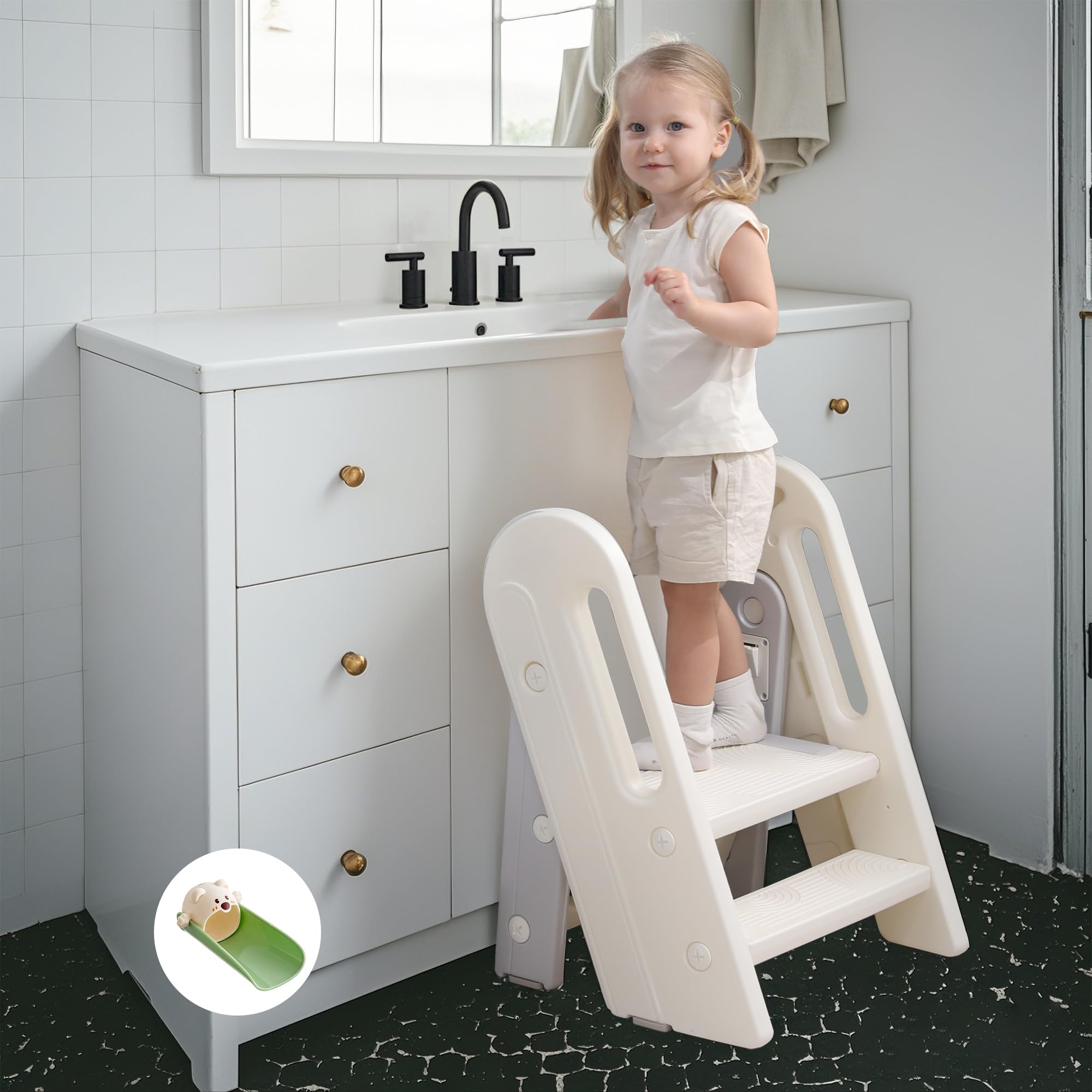 Marchepied enfant pliable pour lavabo : aidez votre bébé à devenir autonome