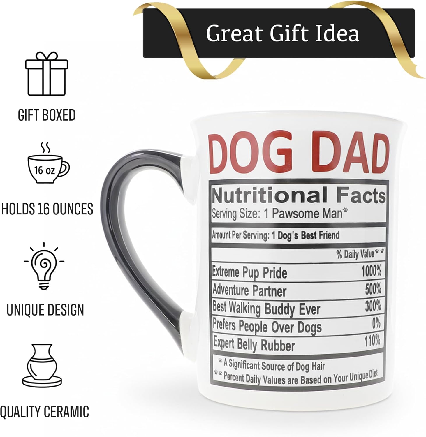 Cottage Creek Coffee Cups | Dog Dad 16oz Ceramic Coffee Mug | Ideal I Love My Dog Gifts for Women, Men | Funny Gifts for Mom, Dad, Girlfriend, Boyfriend - Image 4