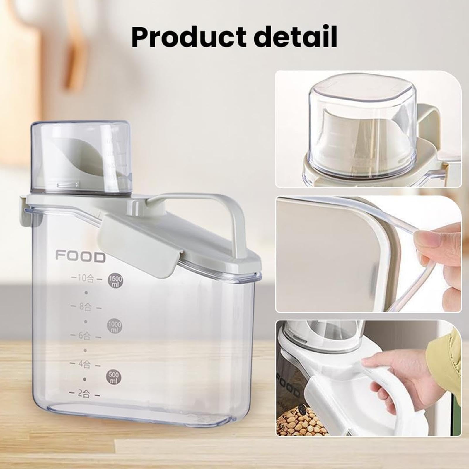 Contenitori per cereali | Contenitore per cereali secchi con coperchio ermetico | Dispenser di cereali da cucina multifunzione per fagioli verdi, riso