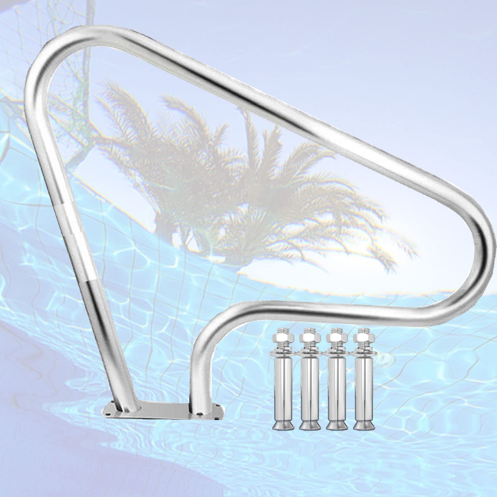 Sdgeryeeg One Color Handrail， Pool Handrail,Safety Hand Rail, Stair Rated 250Lbs Load, Handrail/32X39 Inch