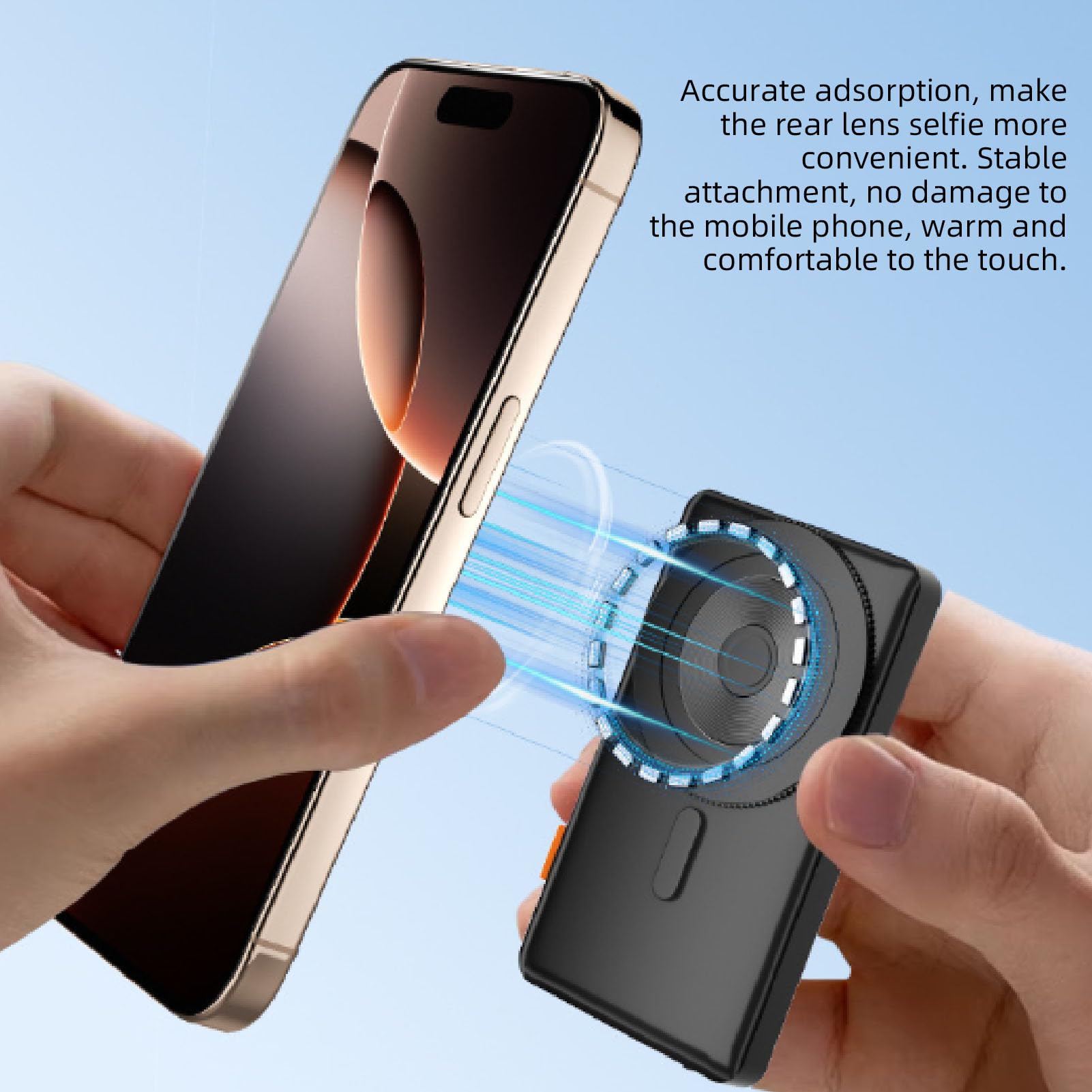 GOWENIC Telefon Sellie Selfie Monitor, Magnetyczny Monitor Tylnej Kamery z Wyświetlaczem HD 1080p dla Vlog Live Stream TIK, Dopasowanie do IOS Android