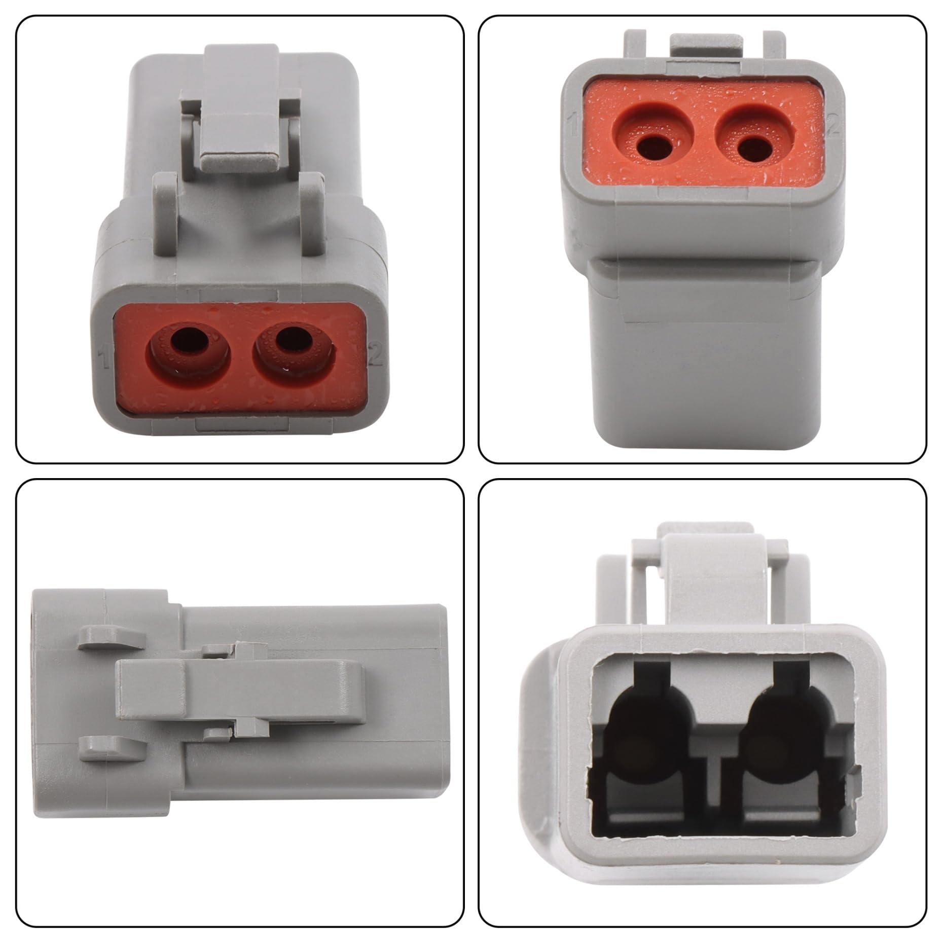 kimllier DTP Lot de 10 connecteurs électriques à 2 broches, 25 A IP67 pour fil 12-16 AWG