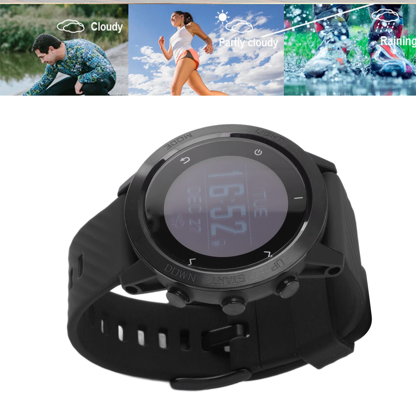 Reloj de Buceo Inteligente, Reloj Deportivo Multifunción de Montañismo con Frecuencia Cardíaca, Resistente Al Agua para Correr, Ciclismo, Montañismo