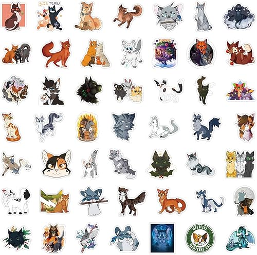 Miniatura 6 de GMVAESKY - 100 calcomanías peludas de guerreros y gatos para niños adolescentes suministros para fiestas de cumpleaños decoración de botellas de