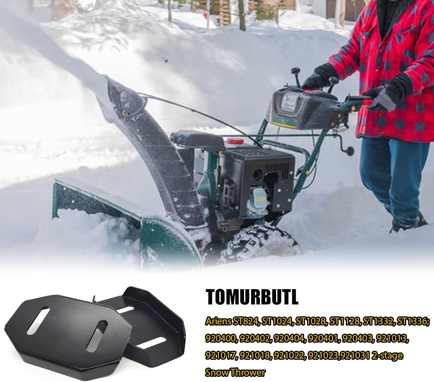 review 01028600 02483859 24599 Snow Thrower Slide Shoes Skids Height Adjustment for Ariens 24599 for Universal 2 Stage Snow Thrower 2483859-(2PCS)