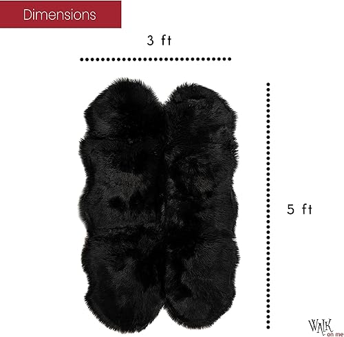 Miniatura 38 de Alfombra de piel sintética suave y sedosa, 2 x 6 pies, color negro, esponjosa, para sala de estar, dormitorio, habitación de los niños o guardería