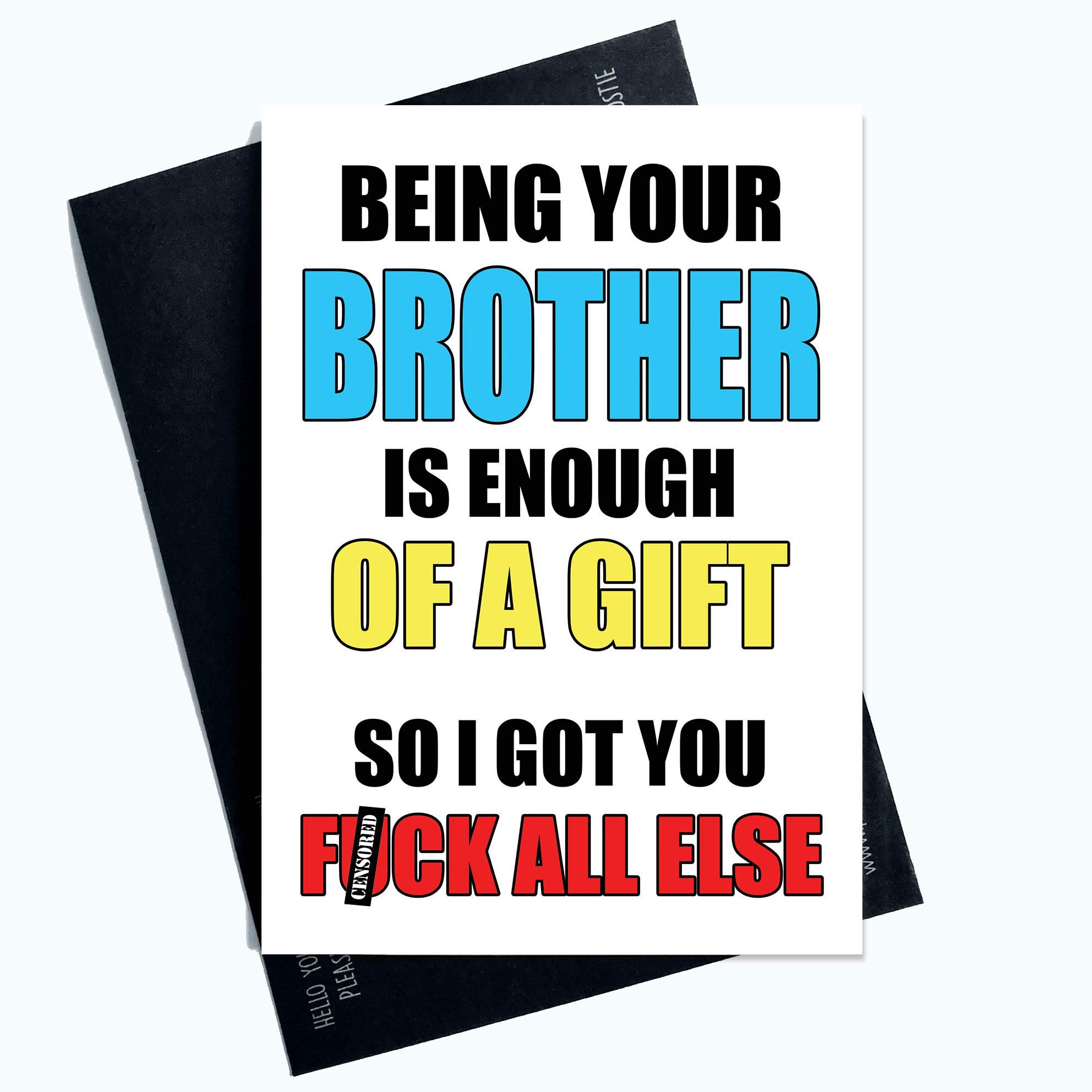Funny Birthday Card Rude Comedy Humour Brother Sister F*ck Gift Naughty PC1092