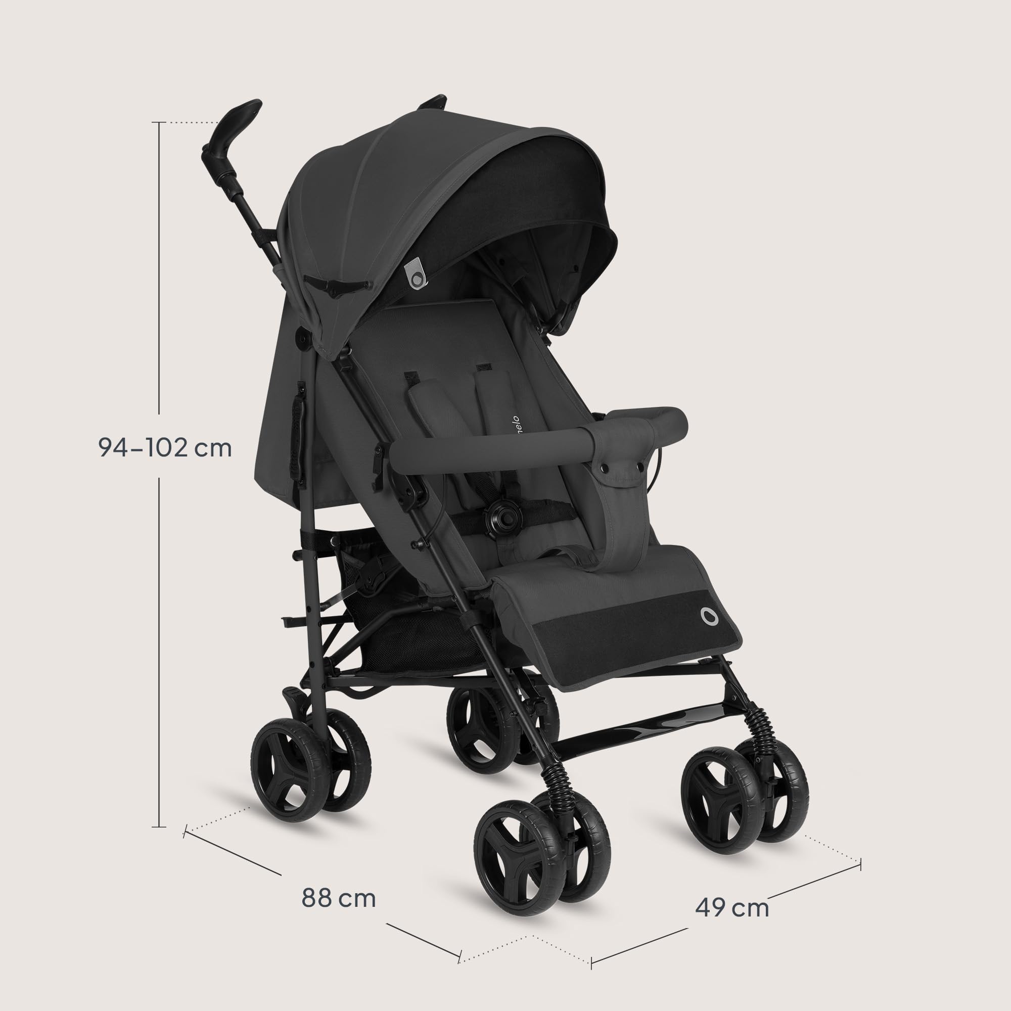 Lionelo Irma Wózek dziecięcy od 6 miesięcy, lekki 7 kg, pozycja leżąca, składany, z systemem składania jedną ręką, koła EVA 6" z amortyzacją i hamulcem, moskitiera, do 15 kg