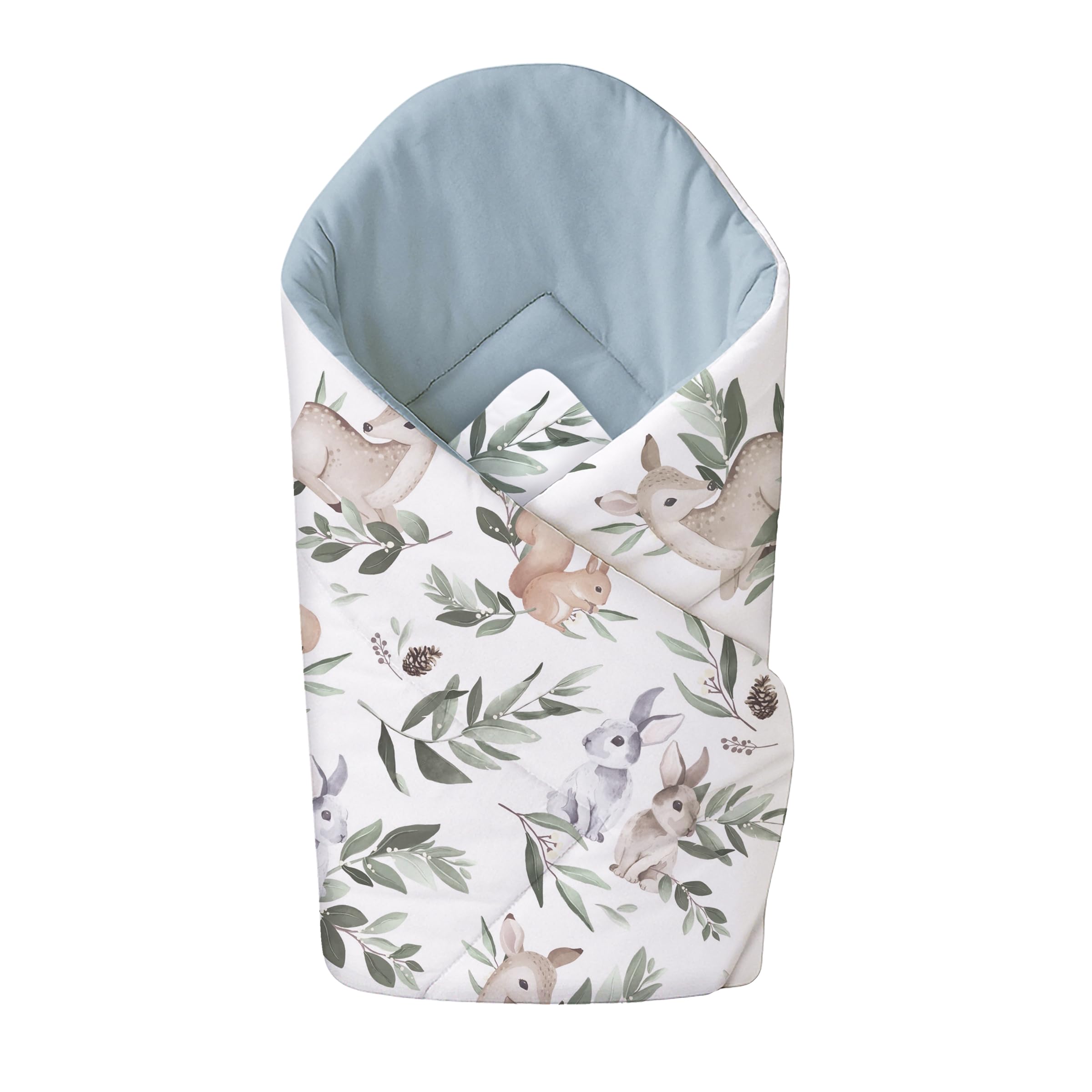 Baby Swaddle Wrap Blanket/Newborn Cotton Swaddling Envelope 0 to 3 Months (Forest)