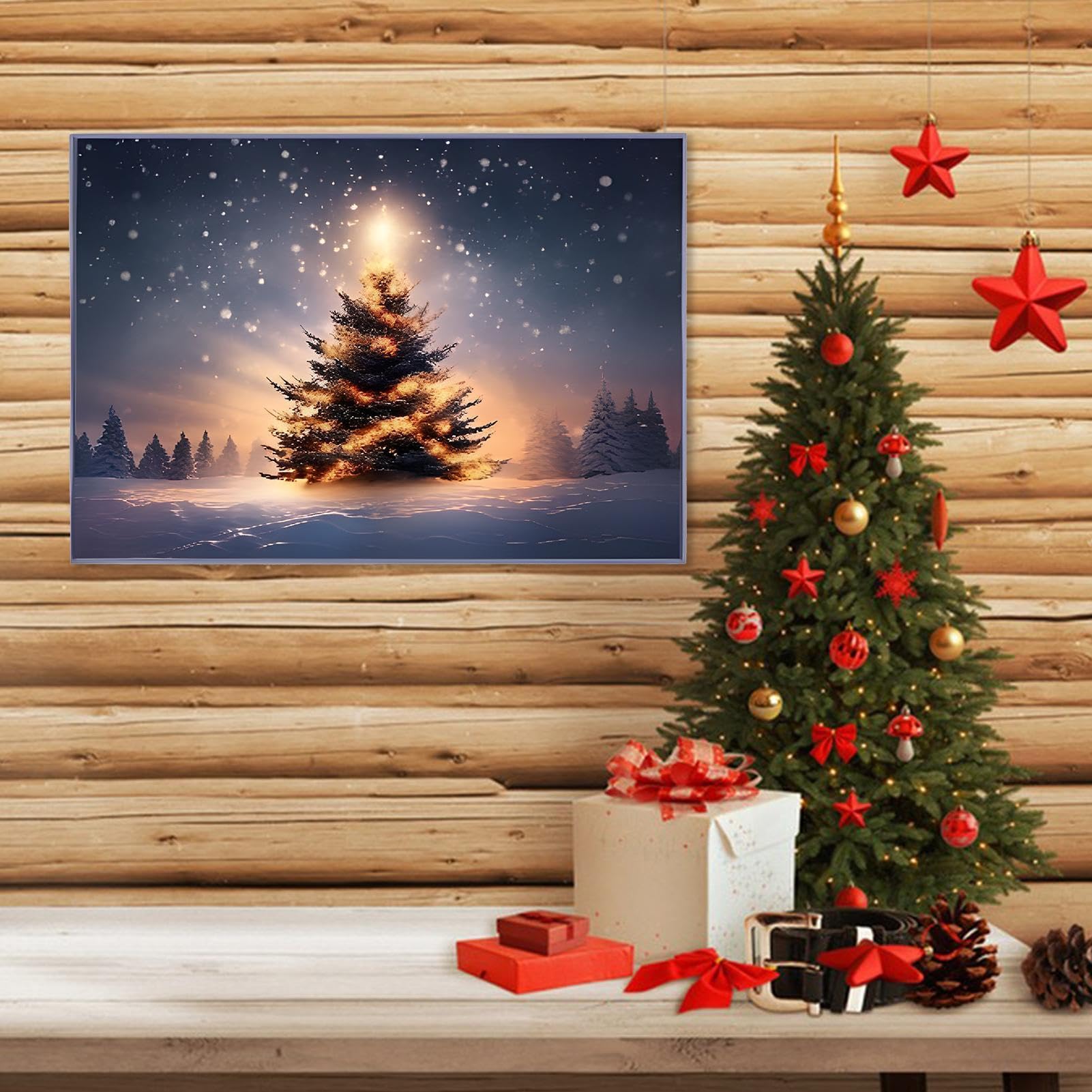 Amazon.co.jp: LED クリスマス絵画,ライトアップ絵画の部屋の装飾 - 壁