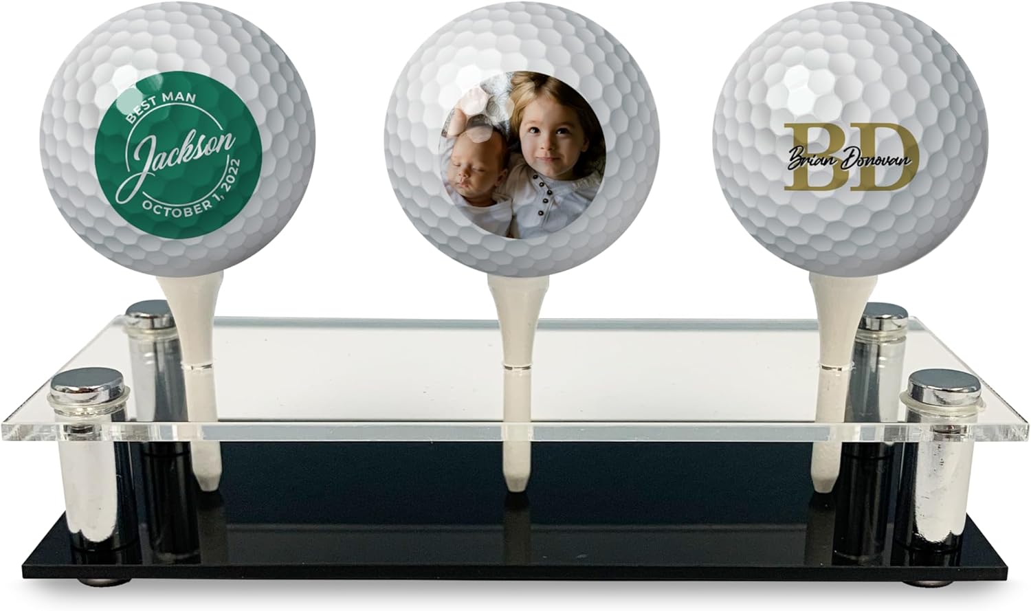 Taylormade TP5 Custom Golf Balls w/Display Stand | 3 Pack | Personalized with Your Pictures and Photos | Great Gift for Dad or Grandpa (3-Pack Custom Golf Balls - Taylormade TP5 + Display)