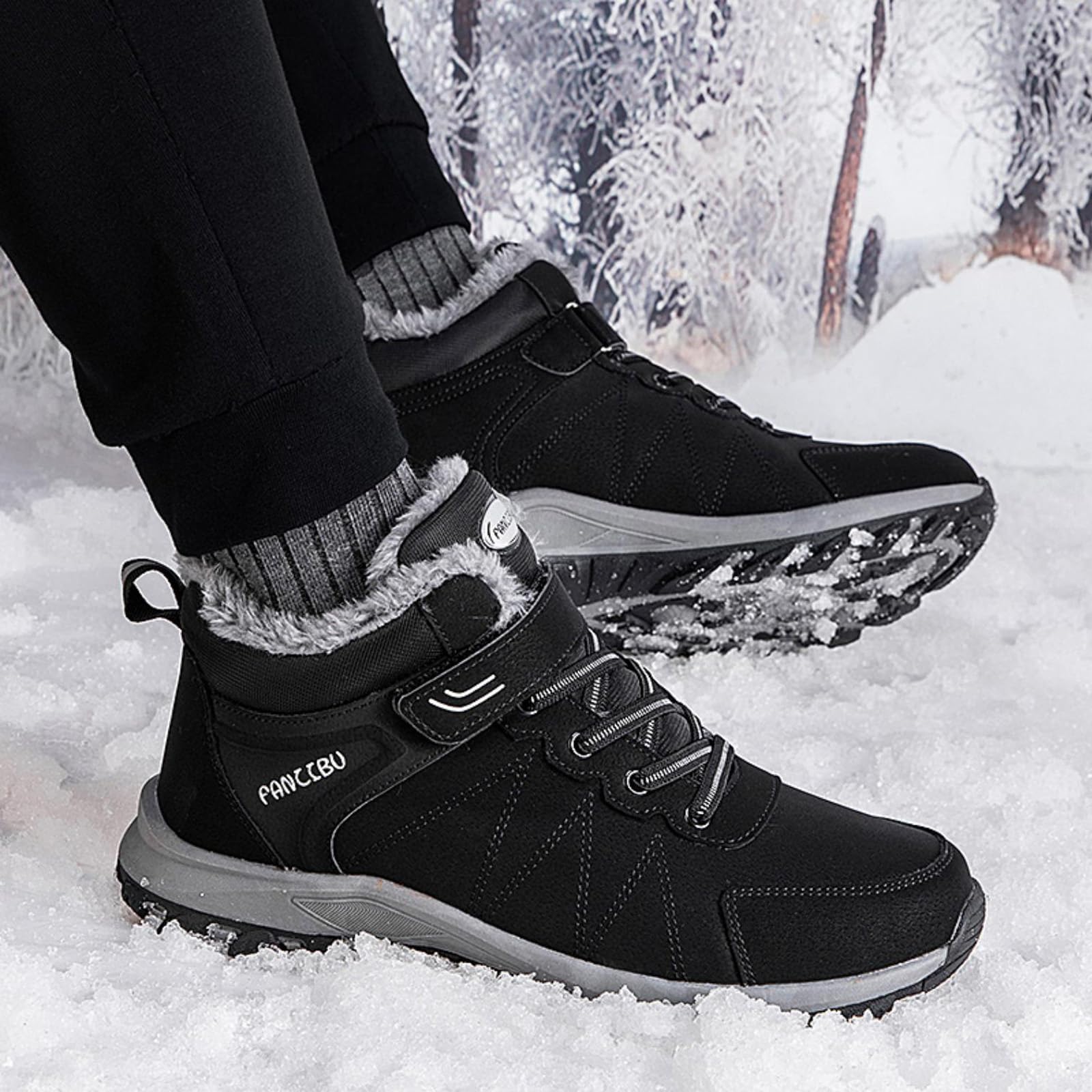 Stivali da Neve Donna Invernali Stivali Caldi Stivaletti da Escursionismo Antiscivolo Scarpe da Trekking Outdoor Impermeabili