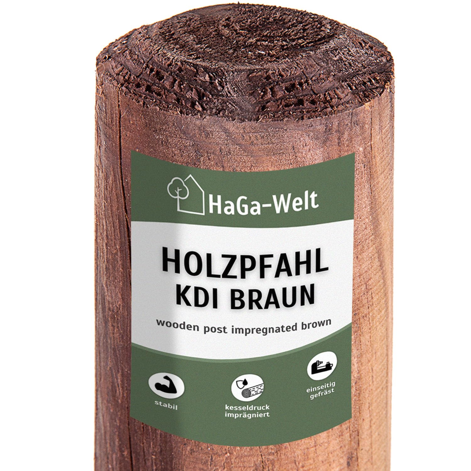 HaGa® Drewniany słupek do drzew, słupek ogrodzeniowy, 5 cm Ø x 150 cm, wysokość z drewna sosnowego, 5 szt., 150 cm, budowa ogrodzenia, odporna na warunki atmosferyczne