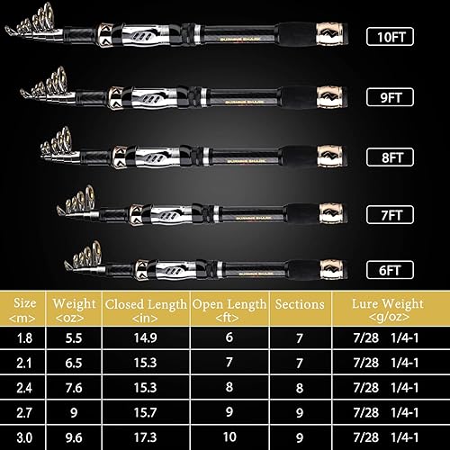 Vista 3 de Sougayilang Caña de pescar con carrete giratorio Combos de carrete de caña de pescar portátil