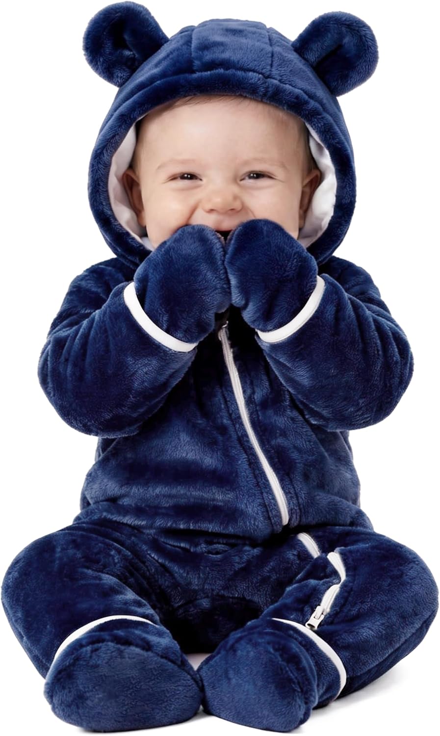 Yoofoss Baby Snowsuit Fleece Baby Winter Clothes for Boys and Girls Newborn Outift Footies Hooded Romper Soft Warm