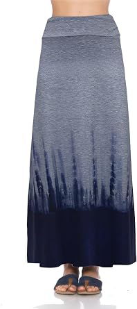 LEEBE Women and Plus Size Rushed Waist A-Line Casual Maxi Skirt Small-5X