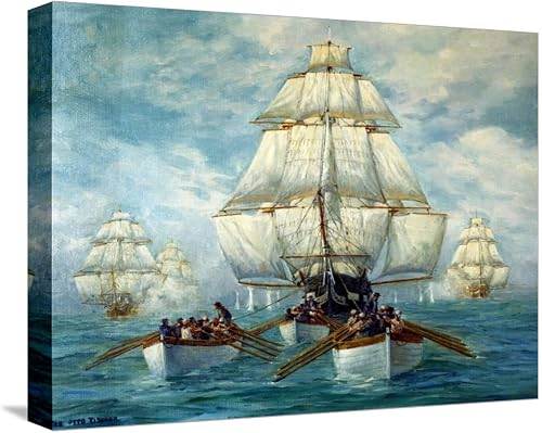 Art.com Stretched Canvas Print Chase Of The USS Constitution by Anton Otto Fisch