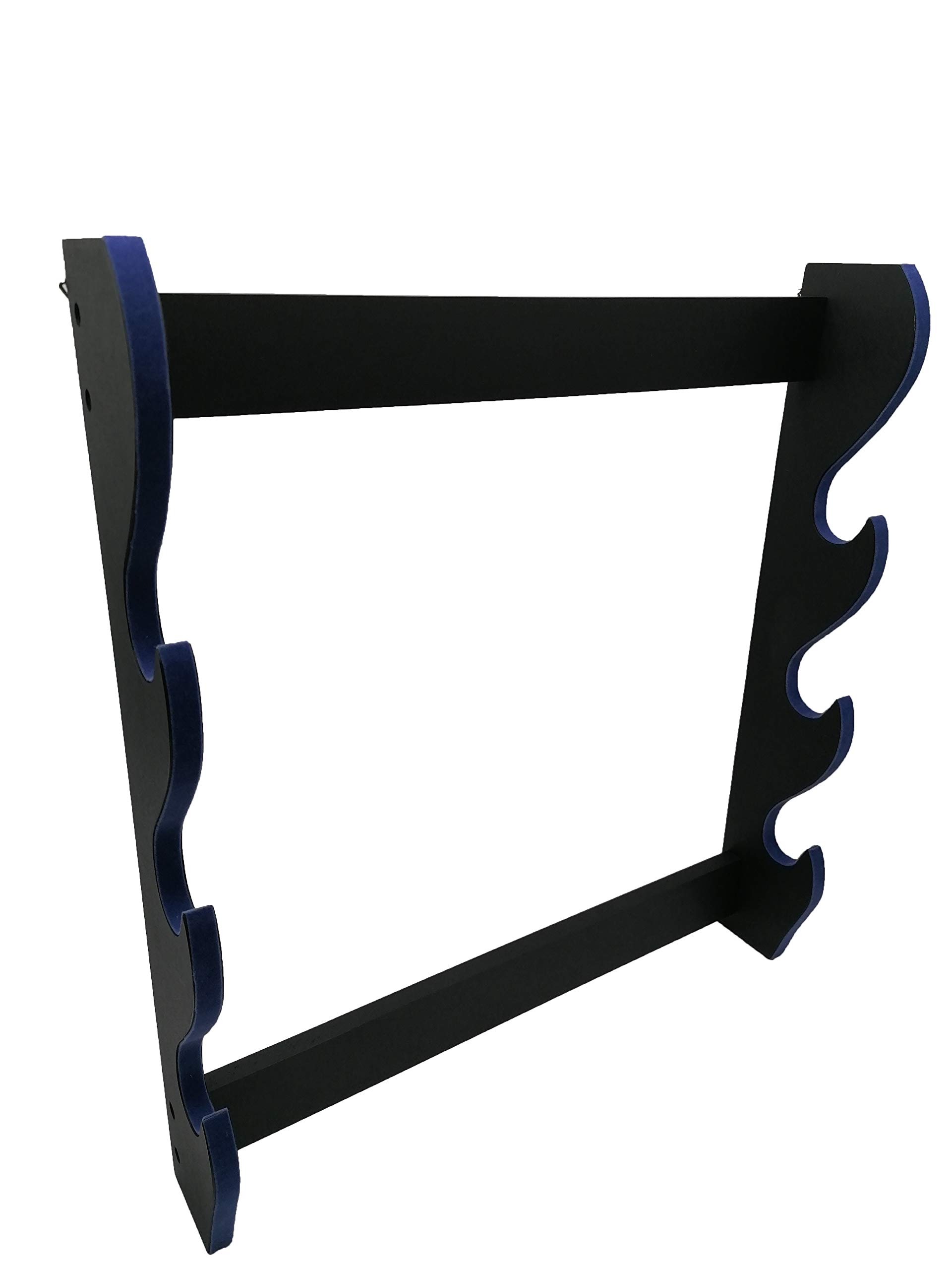 Shop SoftAir® Katana Katane Wooden Wall Display Stand 3 Seater with Blue Velvet Edges and Samurai History