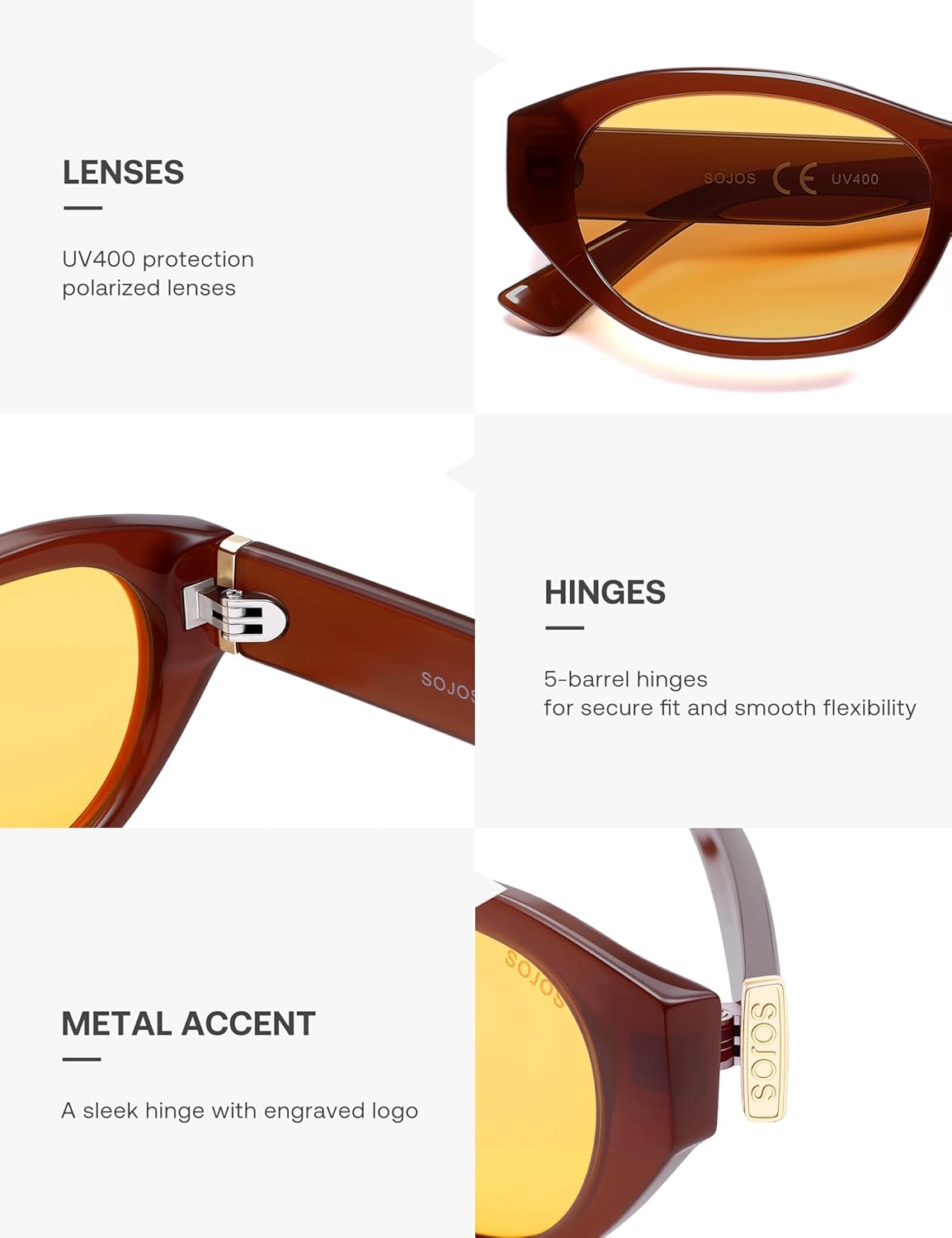 SOJOS Trendy Rectangle Polarized Sunglasses For Women Men Retro Sun Glasses Narrow Square 90s SJ2673 - Image 5