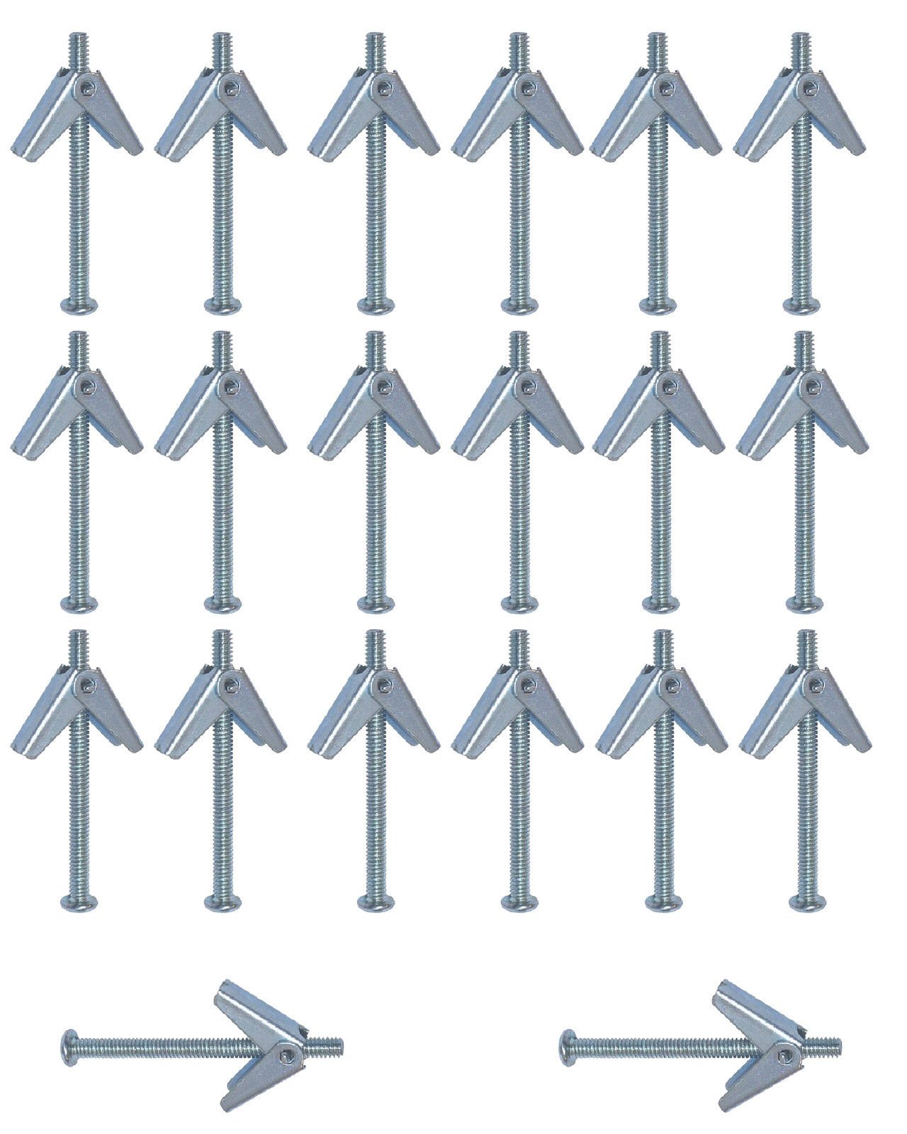 M3 x 50mm Spring Toggle Plasterboard Fixing - 20 Pack