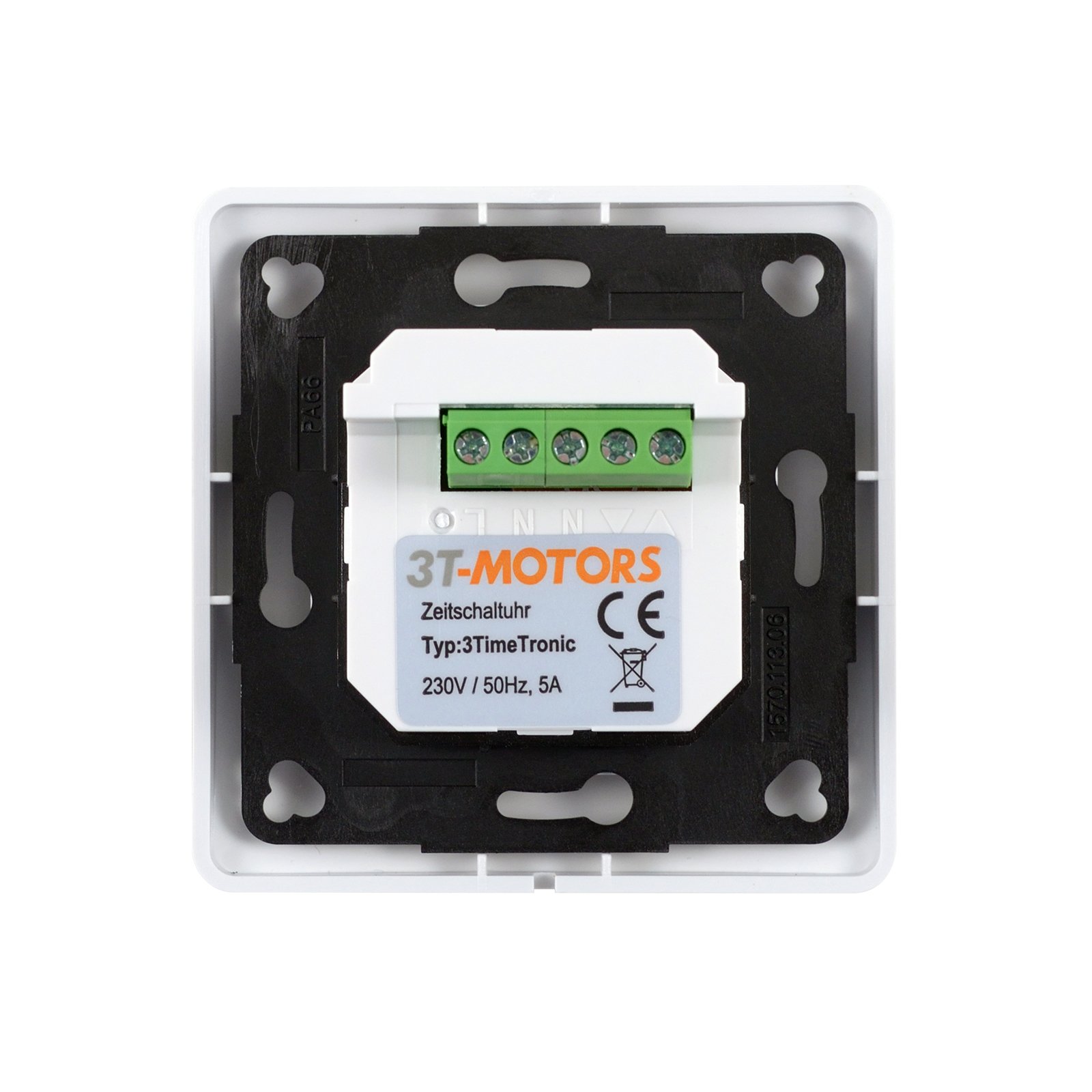 3T-MOTORS Zeitschaltuhr 3TimeTronic für Rolladenmotor mit verschiedenen Programmen, passend in Schalterprogramme, Rolladen Zeitschaltuhr ultraweiß