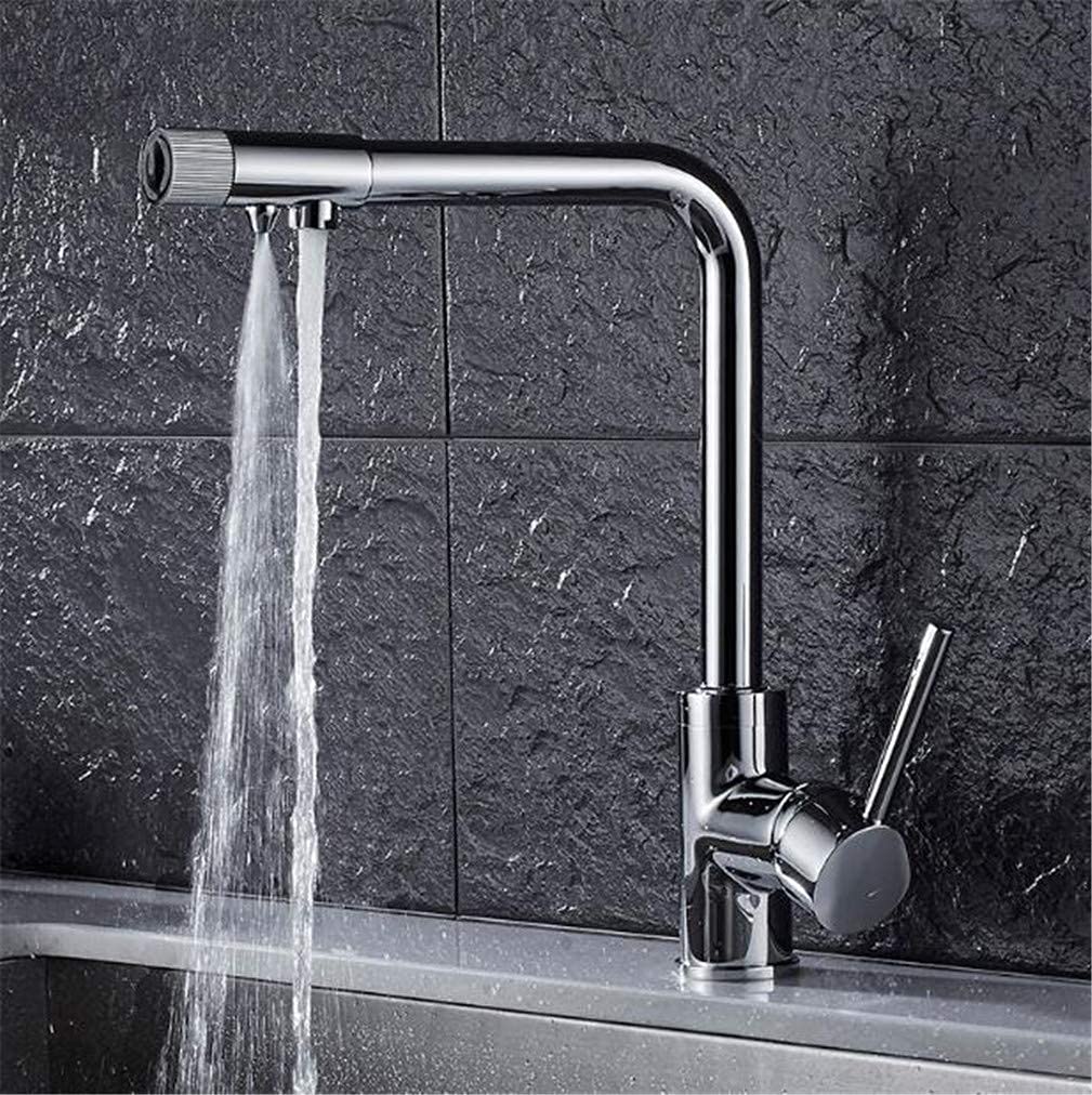 ZQFHSX Gold/Chrome Kitchen Faucet Brass Water Purification Tap Filtered Sink Elegant Mixer for Drinking Durable Robinet Stylish Chrome
