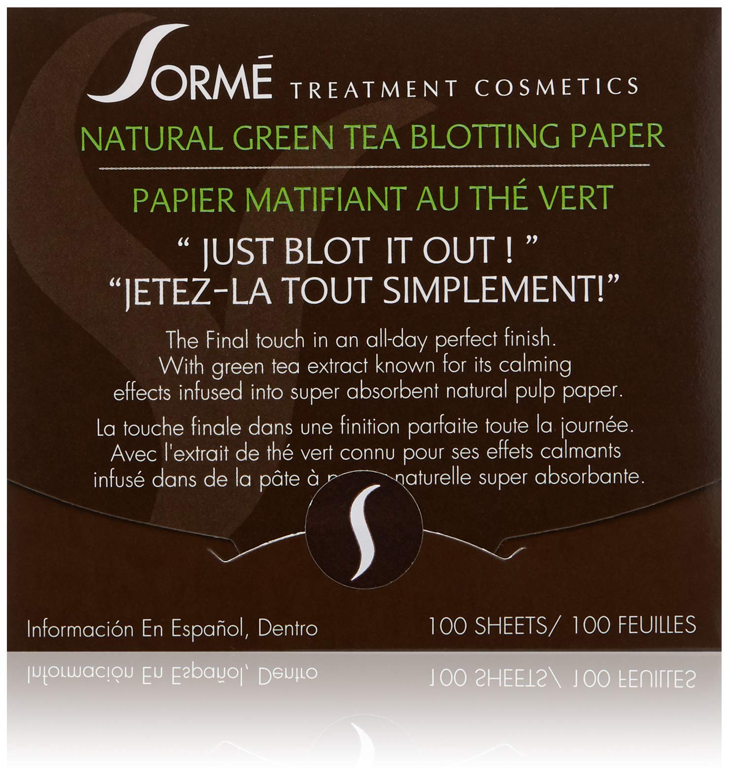 Sorme' Treatment Cosmetics Blotting Paper, Green Tea, 0.5 oz.
