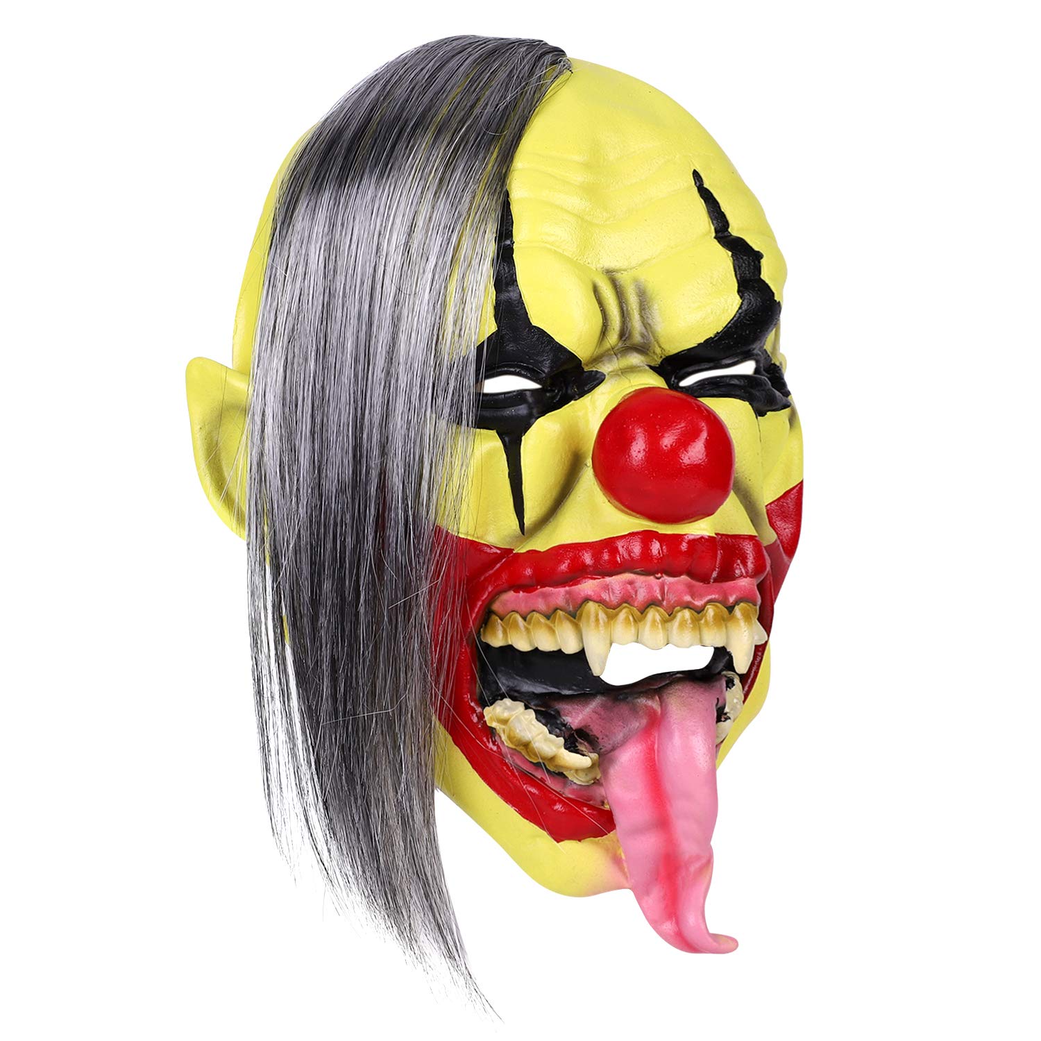 Haozaikeji Scary Clown Mask - Horror Joker Clown Mask - Latex Material - Unisex-Adults - Halloween, Yellow Clown Mask - Image 3