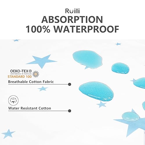 Miniatura 9 de RUILI Cambiador de pañales impermeable para bebé, algodón suave reutilizable, tapete cambiador absorbente portátil para niñas, niños y mujeres