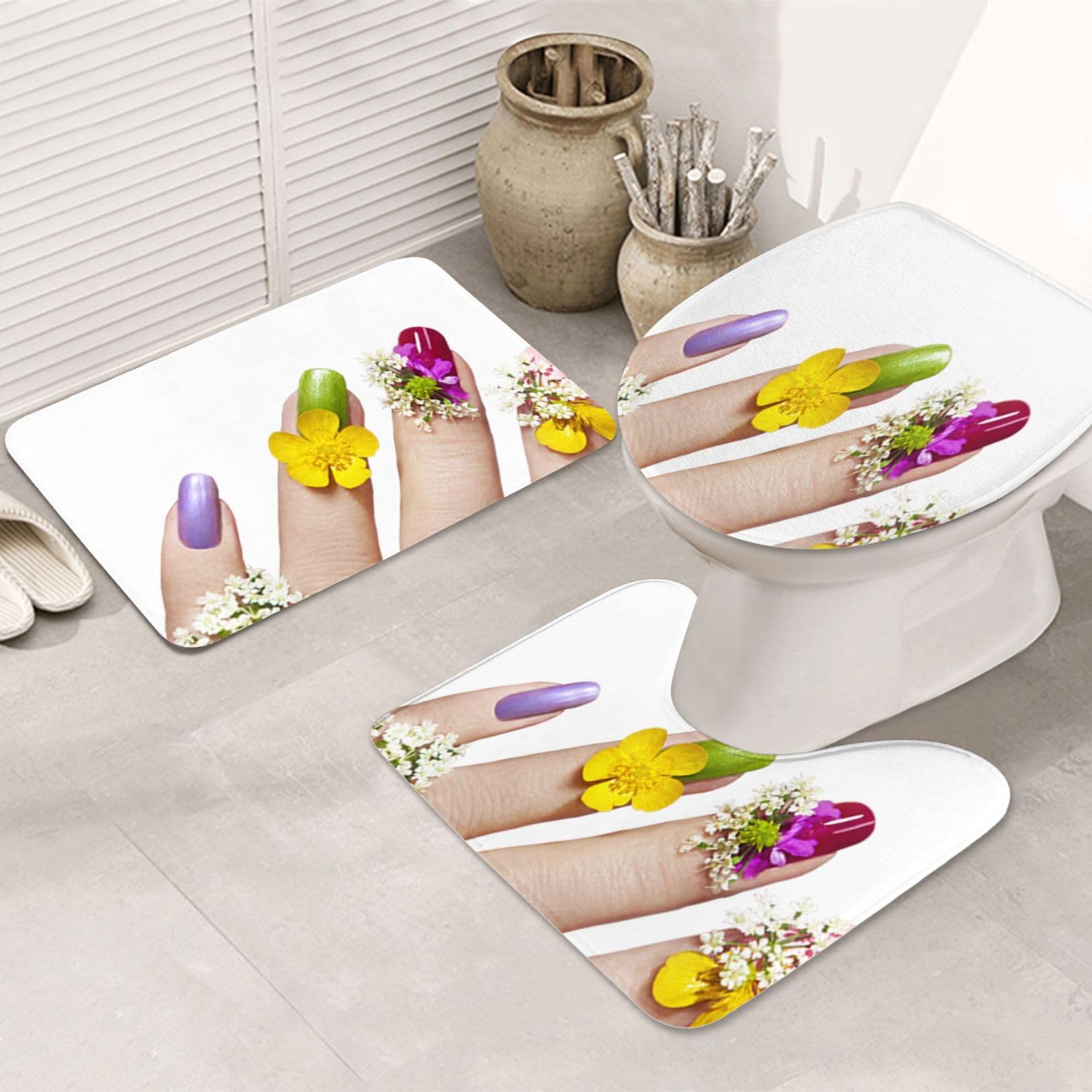 Tapis de bain antidérapants pour éviter les glissades avec lot de 3