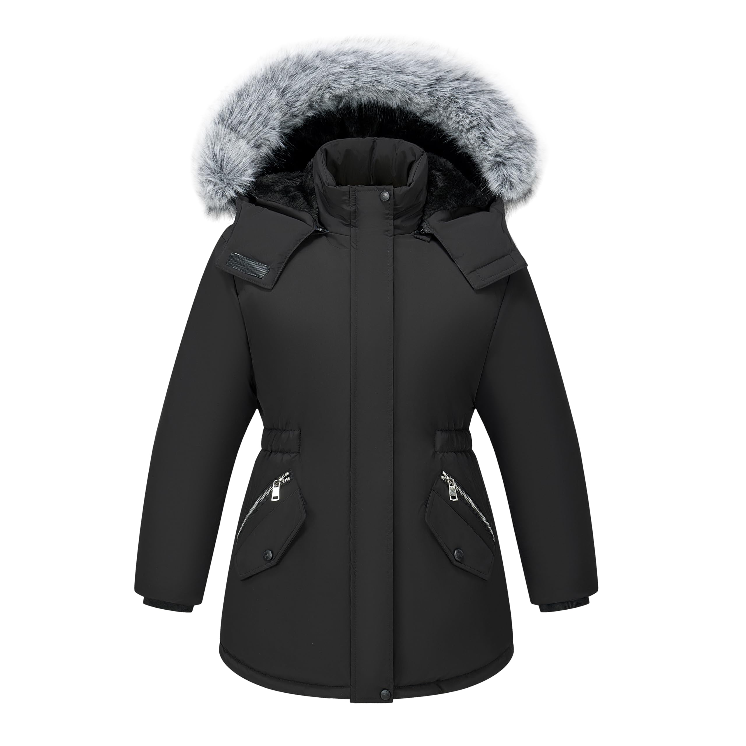 WULFUL Girl’s Winter Parka Coat Long Waterproof Warm Fleece Puffer Jacket
