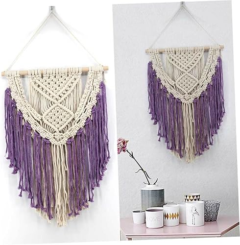 Miniatura 3 de DECHOUS Tapiz bohemio para colgar en la pared, 2 piezas, decoración del hogar, tejido bohemio, atrapasueños, macramé, decoración de pared,