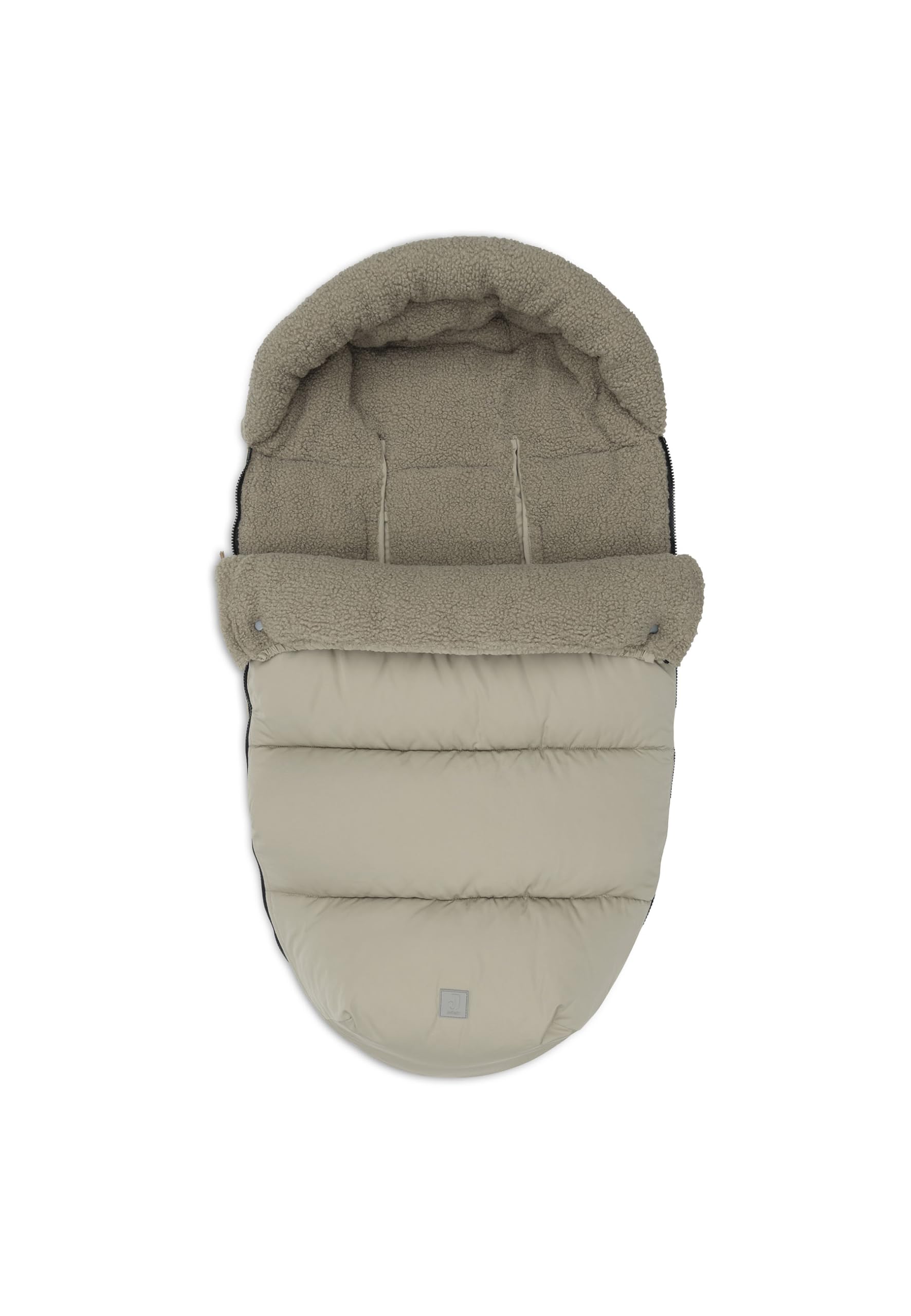 Jollein Olive Green - Saco para cochecito y cochecito de bebé, para cinturón de 3 puntos y 5 puntos, bolsa acolchada Teddy impermeable, color verde oliva