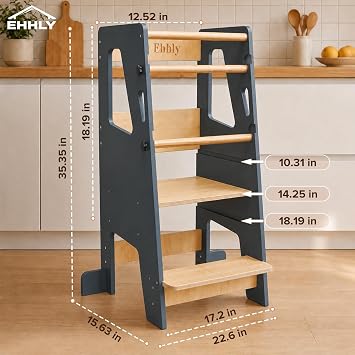 Ehhly Toddler Standing Tower-Adjustable Height Toddler Kitchen Stool Helper