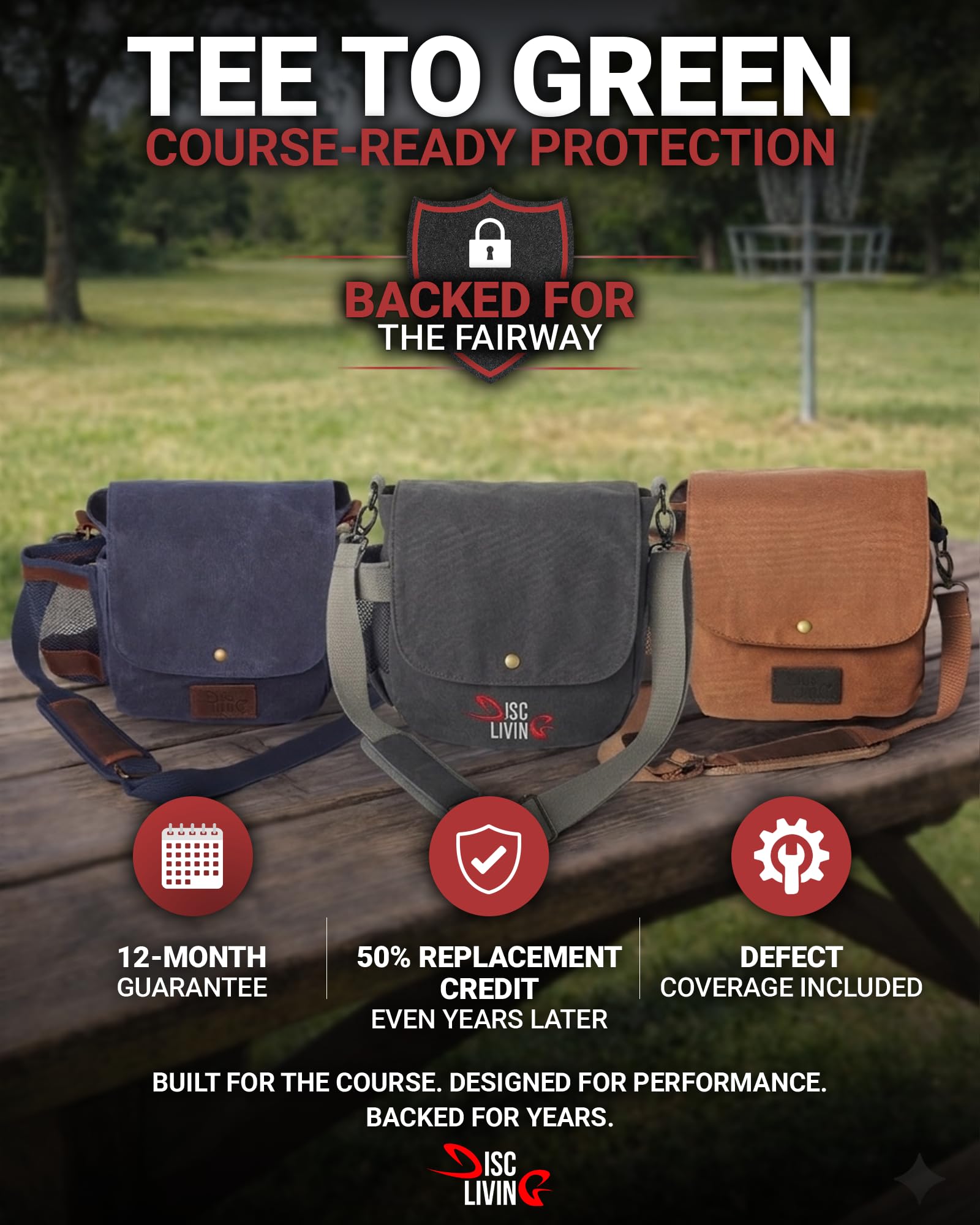 Sacca da golf per dischi, borsa da golf Frisbee, leggera, adatta fino a 10 dischi, cinghia da cintura, imbottitura con tracolla regolabile, design a doppio bottone frontale, tela