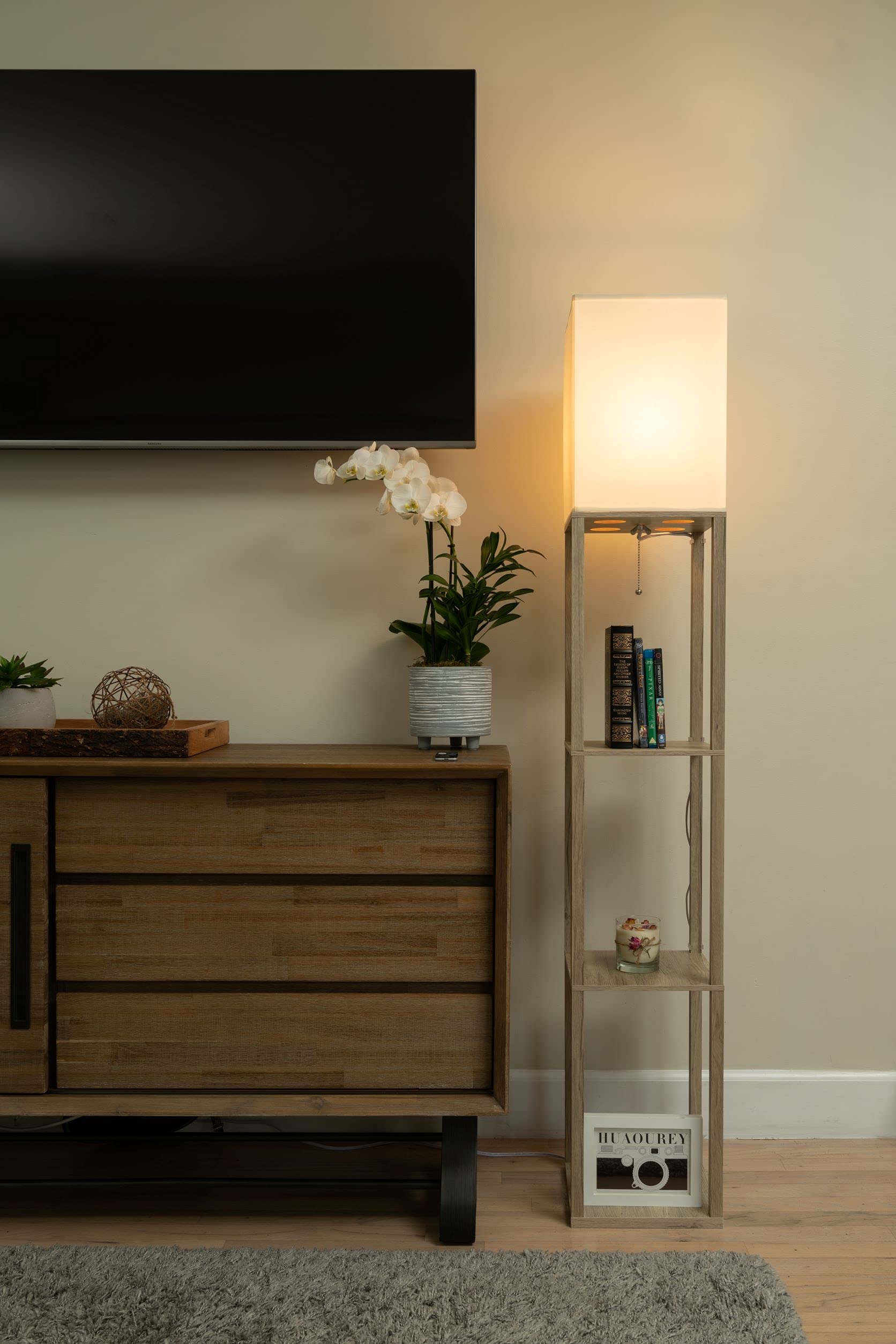 Buy ATAMIN Alvis Floor Lamp with Shelves, Modern LED Standing Floor