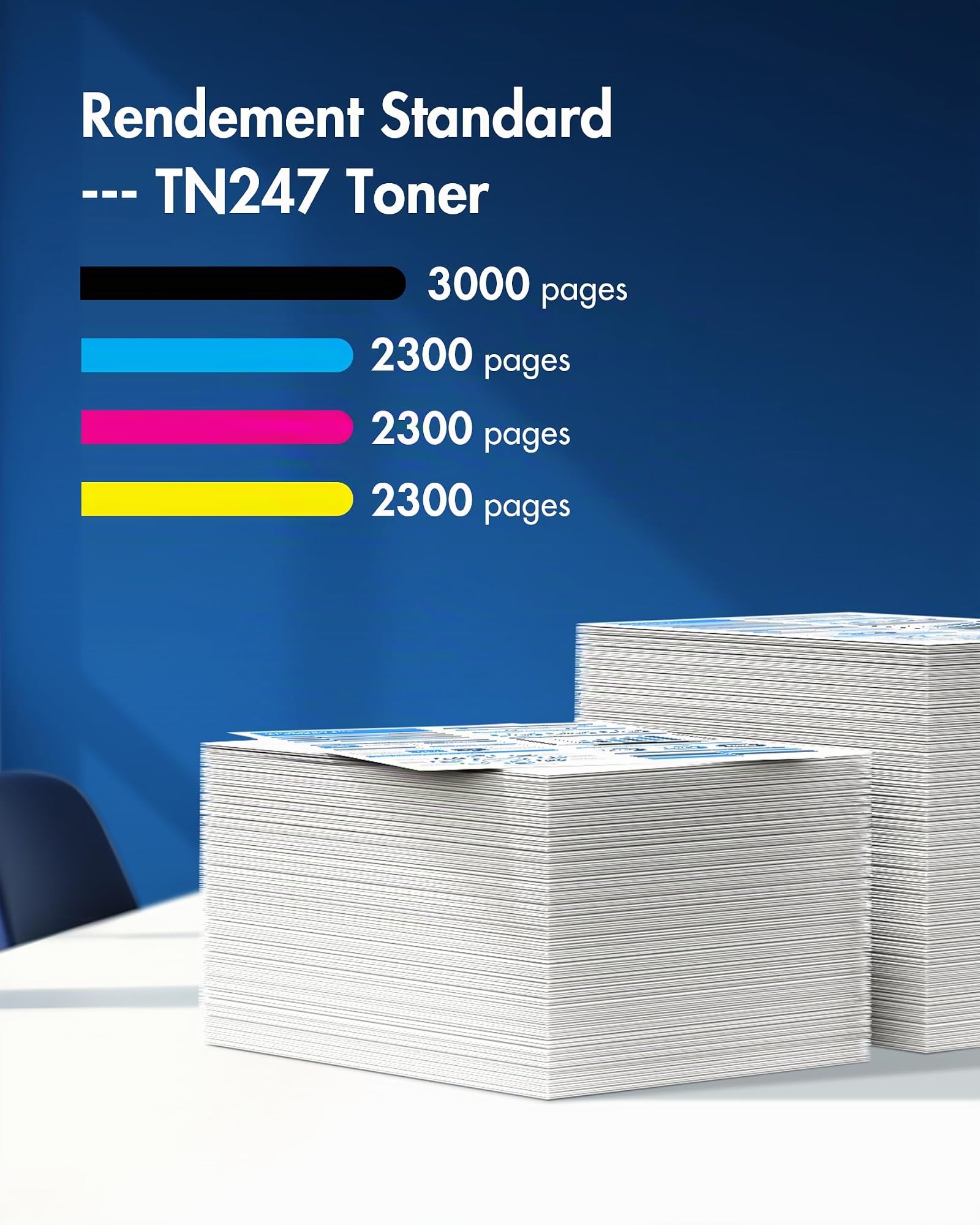 TN-243CMYK TN247 DCP-L3550CDW Cartouches de Toner MFC-l3750CDW 4-Pack | Compatible pour Brother TN243CMYK HL-L3210CW MFC-L3770CDW HL-L3230CDW MFC-L3710CW DCP-L3510CDW Noir Cyan Magenta Jaune