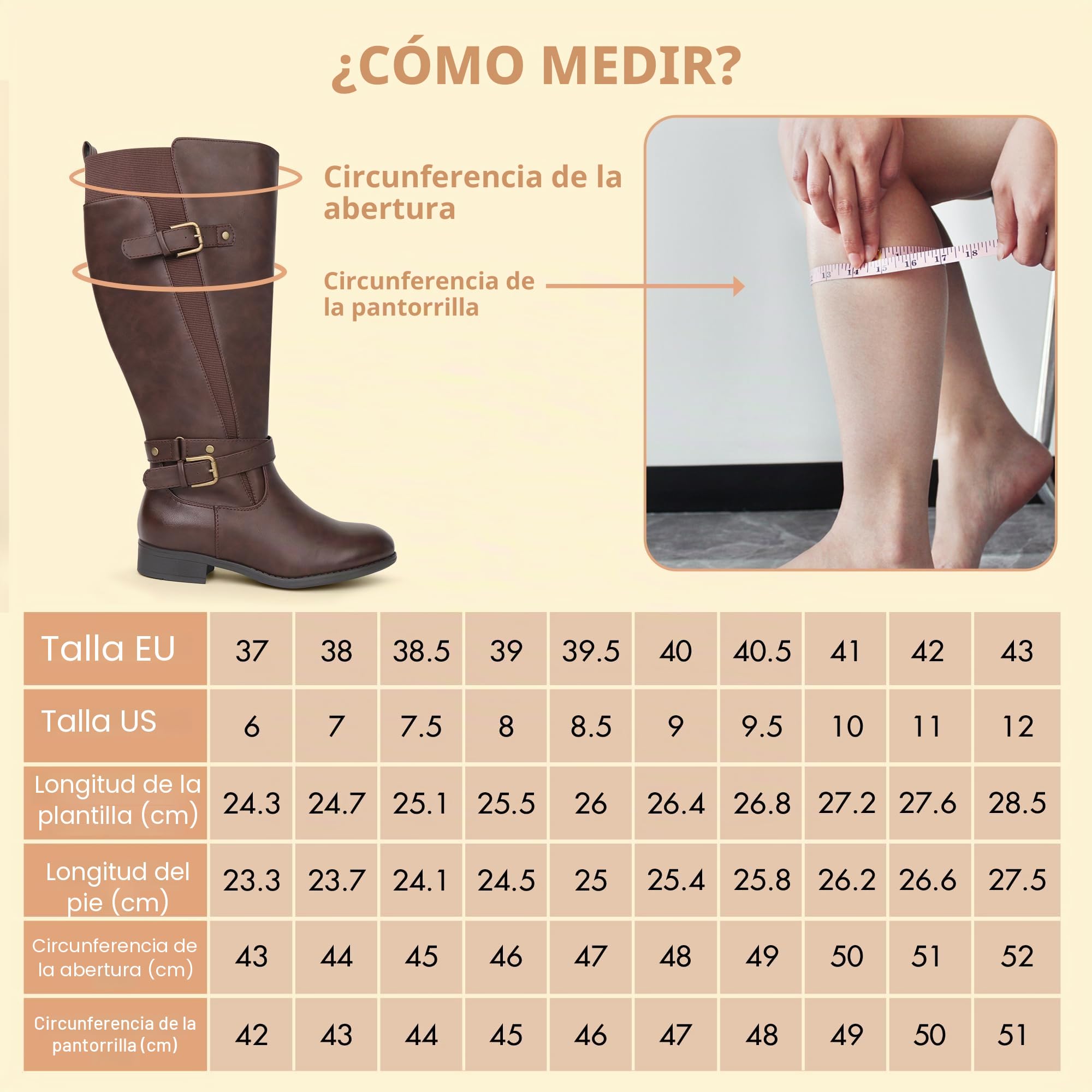 Botas de equitación para mujer, de caña ancha, tacón bajo, con correa al tobillo, diseño delgado