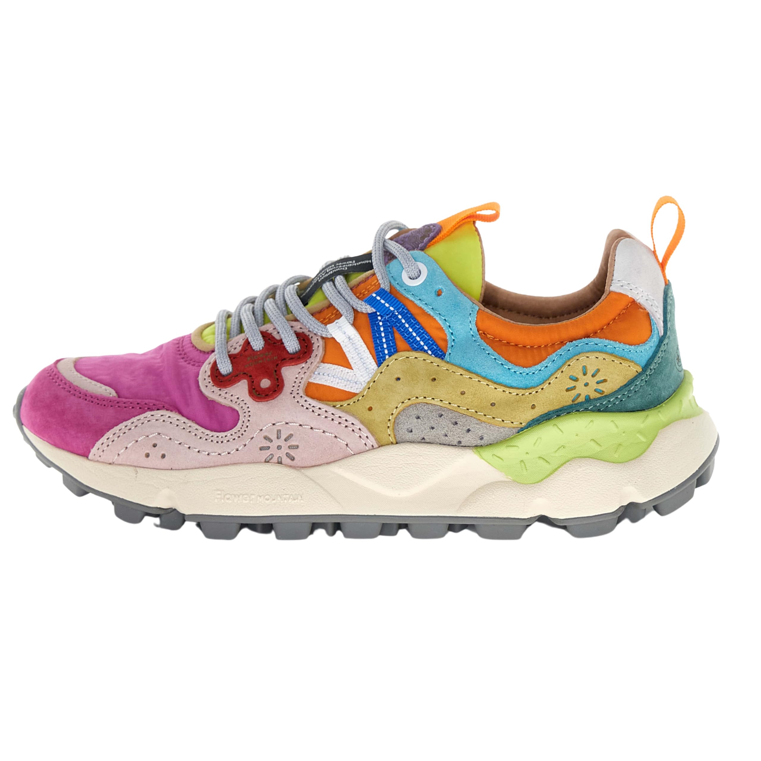 Yamano 3 Wmn Sneakers in Suede Nylon Fucsia Pink Multy