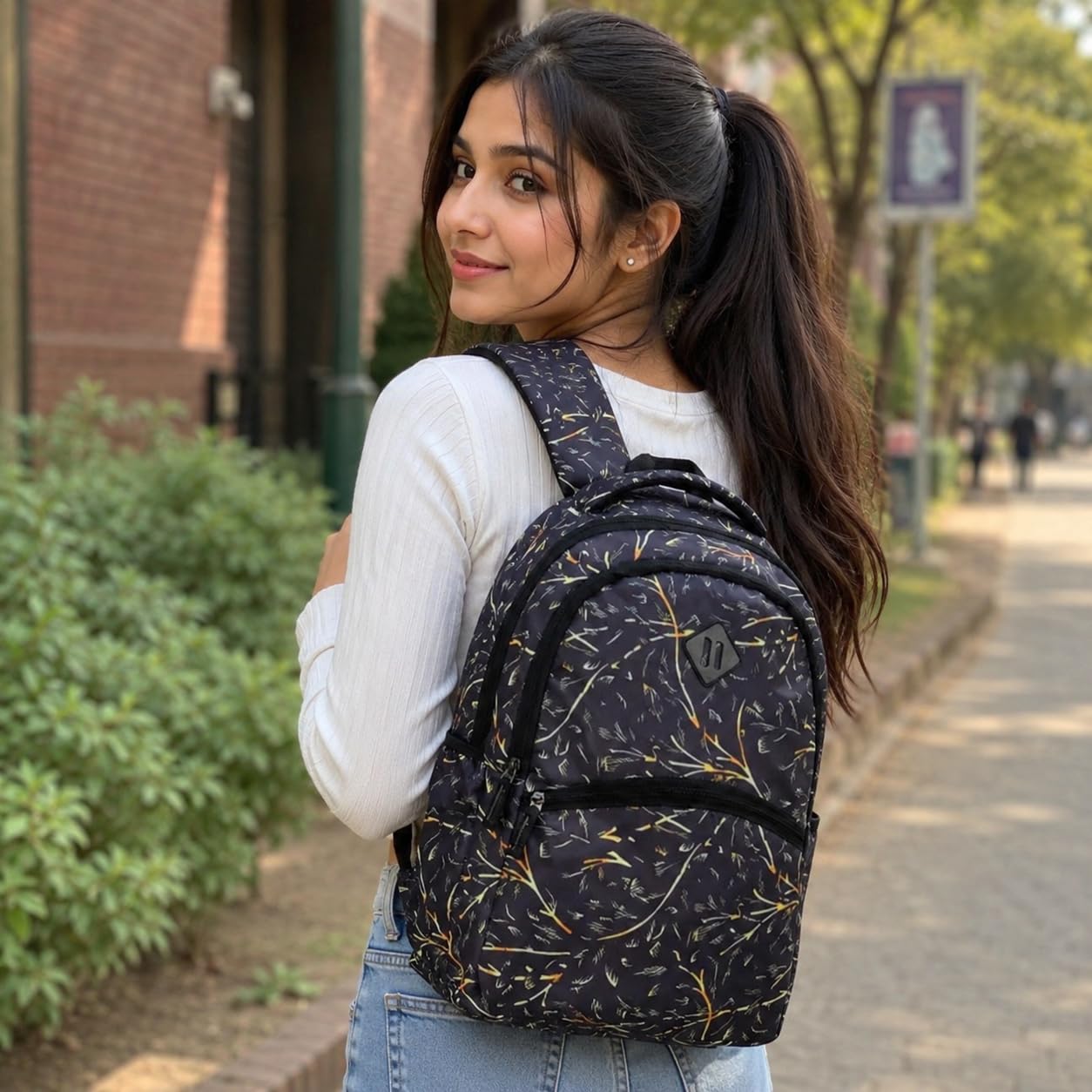 Printed Casual Backpack for Girls & Women | Lightweight College School Travel Bag | Stylish Multi-Compartment Laptop Backpack-image-32
