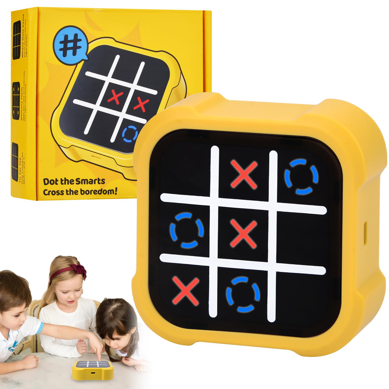 Tic Tac Toe Bolt Game, Electronic Tic-Tac Toe Game, Noughts And Crosses Games, Xo Chess Classic Board Games, 3-In-1 Handheld Puzzle Gam-e Console, Portable Travel Game-s Fidgets Toy For Kids Adults