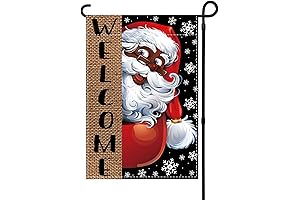 Linen African American Christmas Garden Flag Black Santa Christmas Sign African American...
