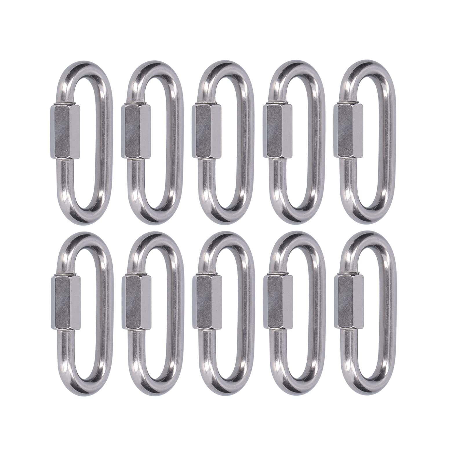 Maillons Rapides en Acier Inoxydable M4, 10 Pièces Connecteur à Vis