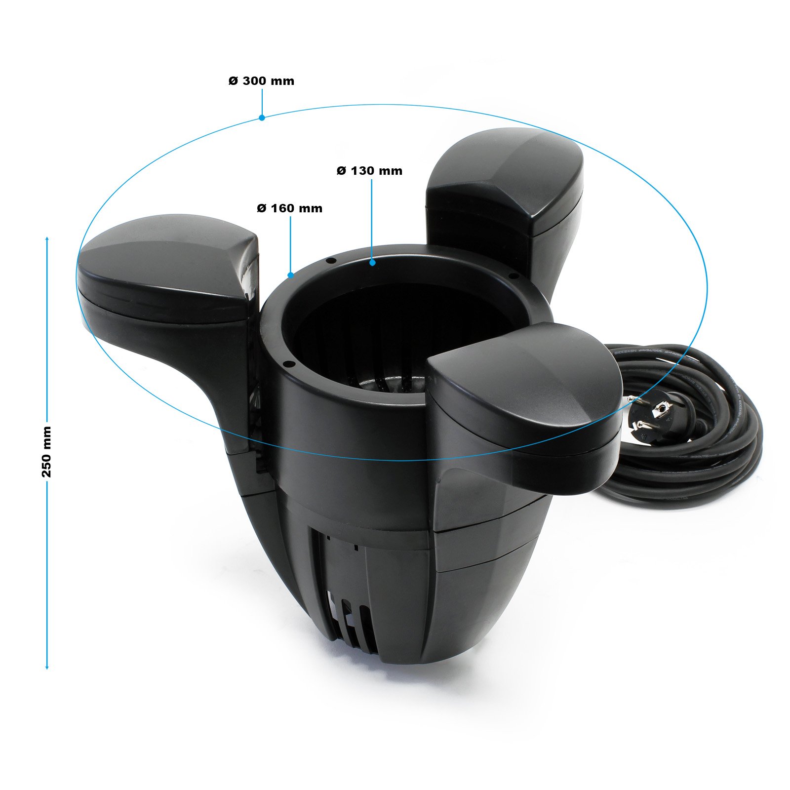WilTec SK-30 Écumeur Skimmer Flottant de Bassin pour Jusqu’à 25m² Pompe intégrée 2500 l/h 45W