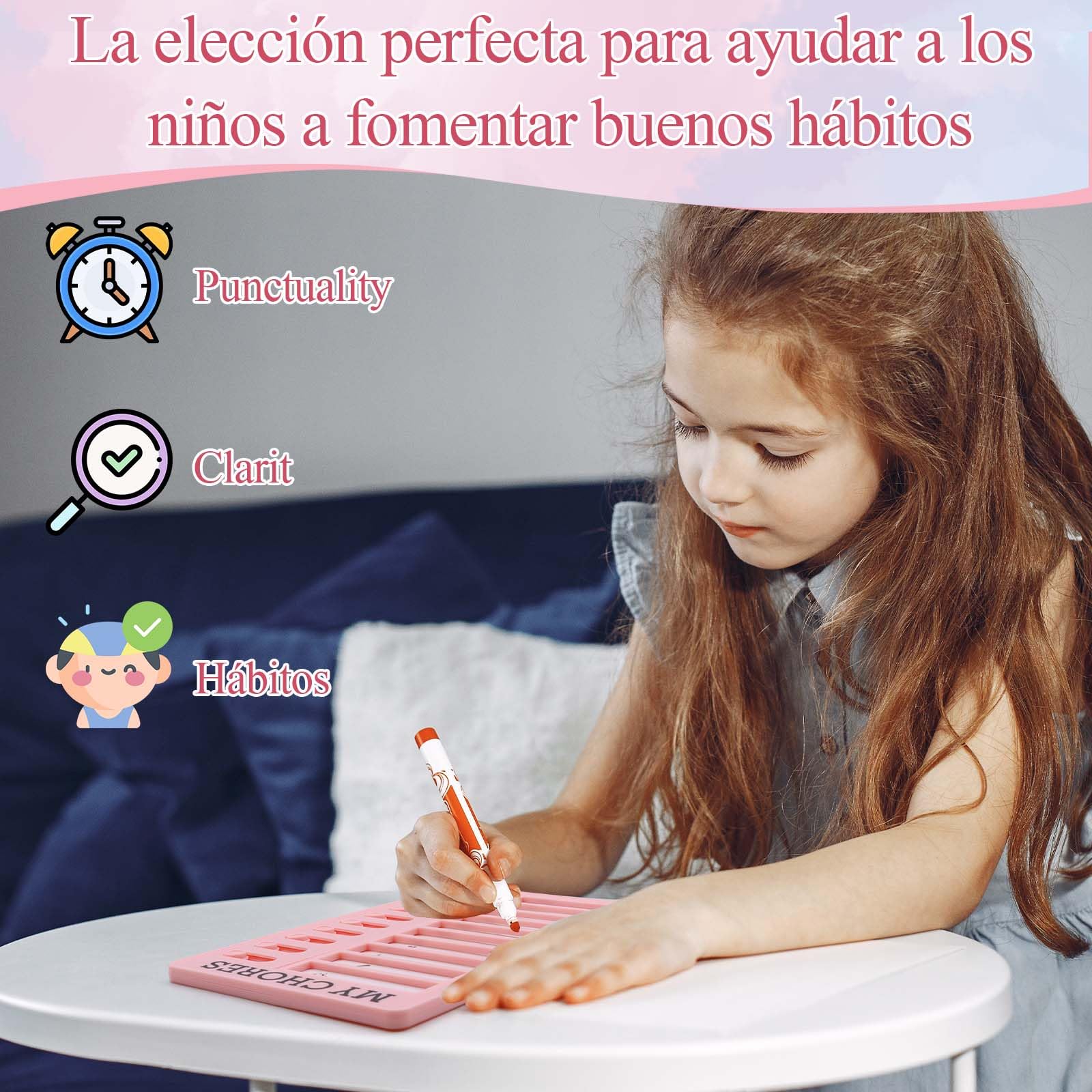 ZOCONE 4 Piezas Tabla de Planificación, My Chores Tablero de Lista de Verificación de Notas con 20 Cartulinas, Tareas Planificador Niños Desmontable Tabla de Tareas para Niños para Viajes Casa Oficina