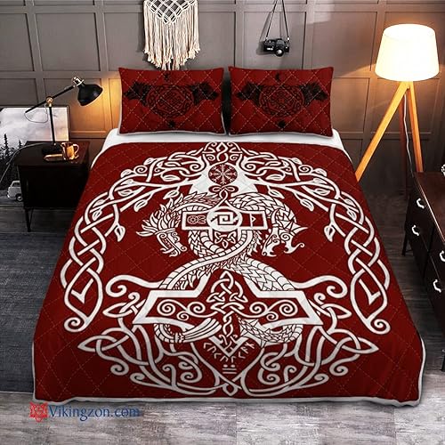Juego de ropa de cama vikinga Hati Skol Mjolnir, juego de cama de edredón personalizado (individual, manta, individual, Queen, King, Super King),